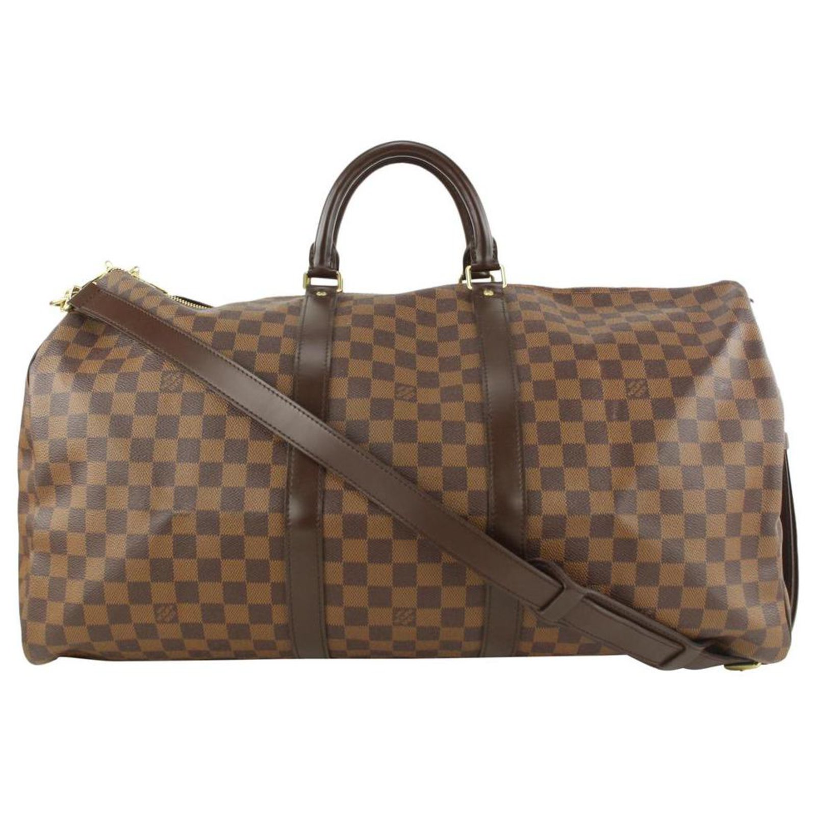 Louis Vuitton Damier Ebene Keepall Bandouliere 55 Duffel Bag