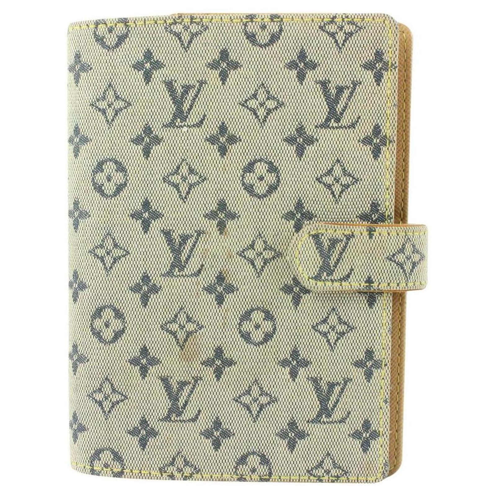 Louis Vuitton Grey x Navy Monogram Mini Lin Small Ring Agenda PM Diary  Cover ref.322394 - Joli Closet