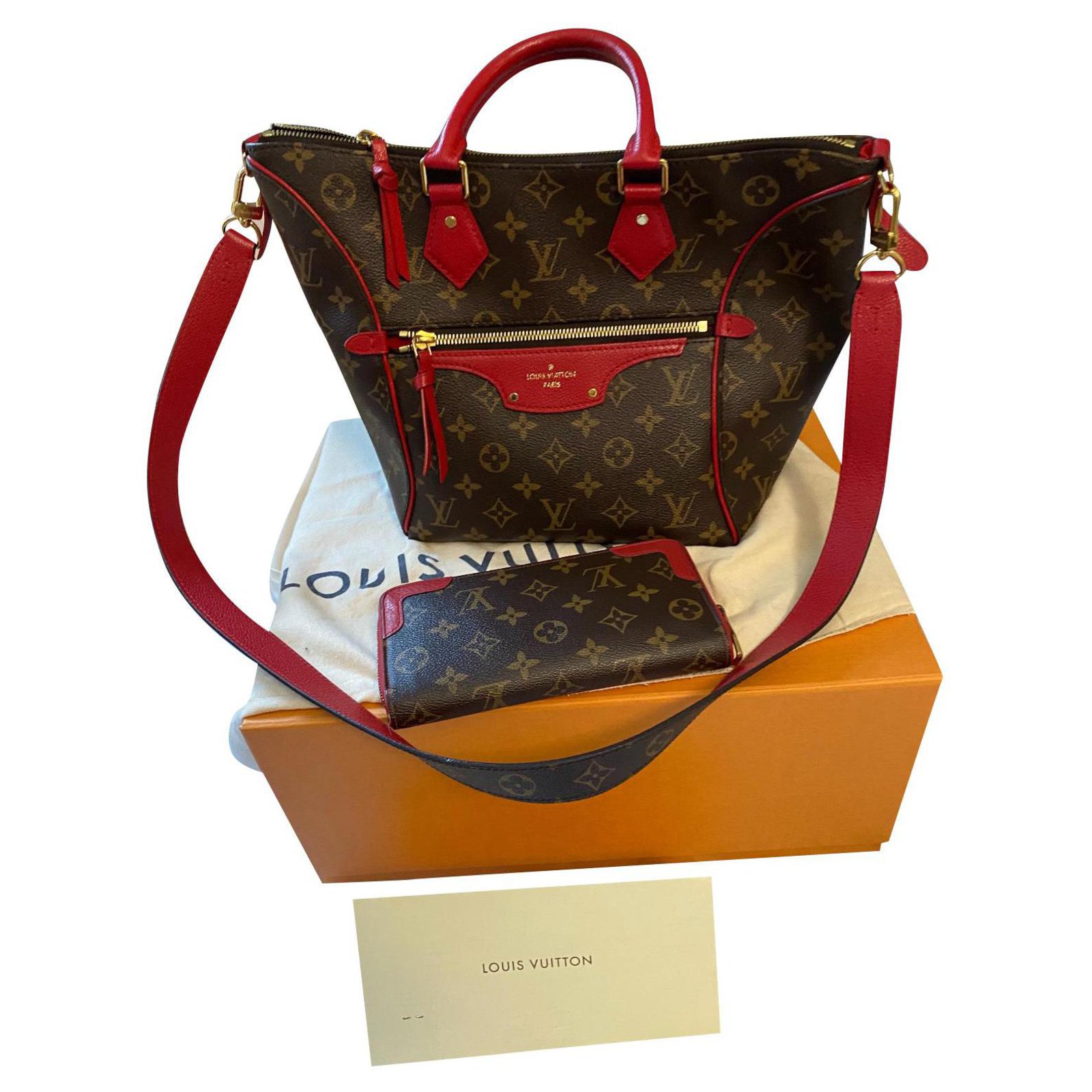 Louis Vuitton Tournelle Pm Brown Red Leather ref.322618 - Joli Closet
