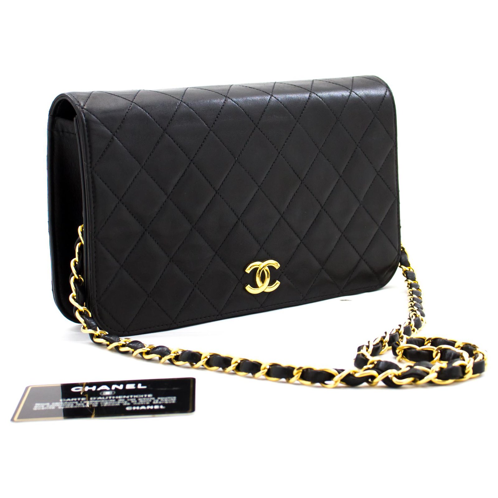 chanel black clutch bag