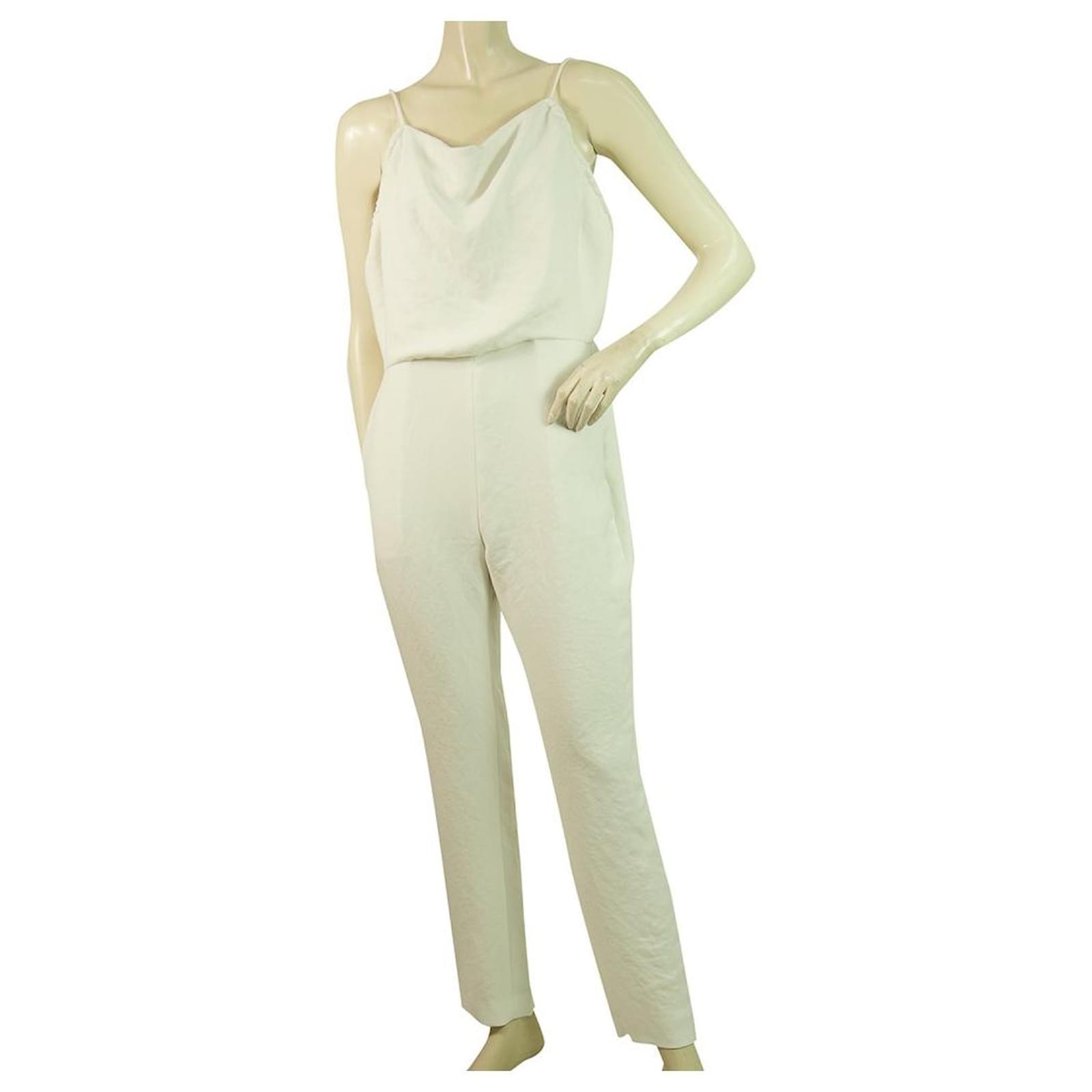 IRO Hatford Ivory White Silky Open Back Tuta intera taglia pantaloni 38  Bianco Poliestere ref.323047 - Joli Closet