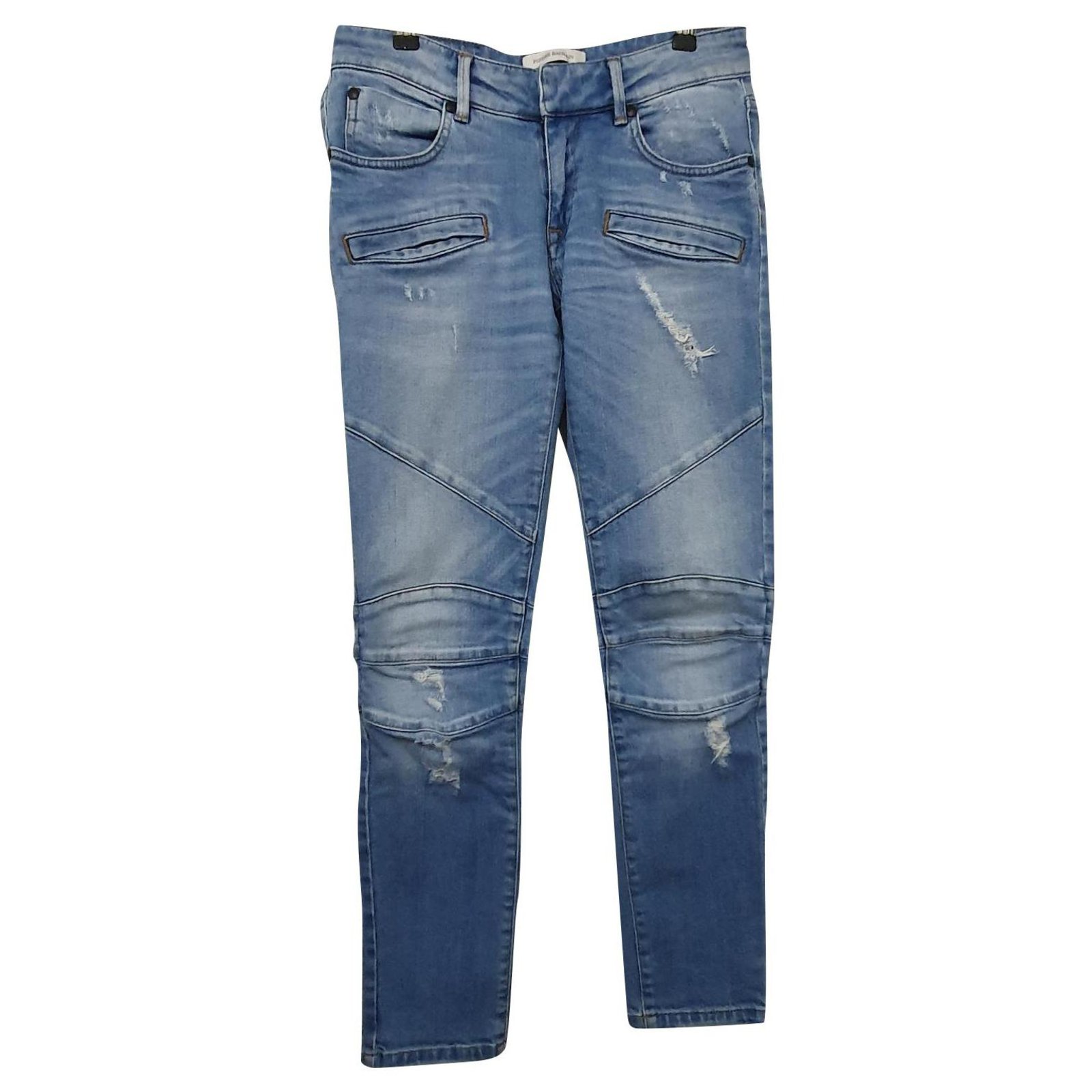 bånd Selvforkælelse strå Balmain blue denim jeans Cotton Elastane ref.323145 - Joli Closet