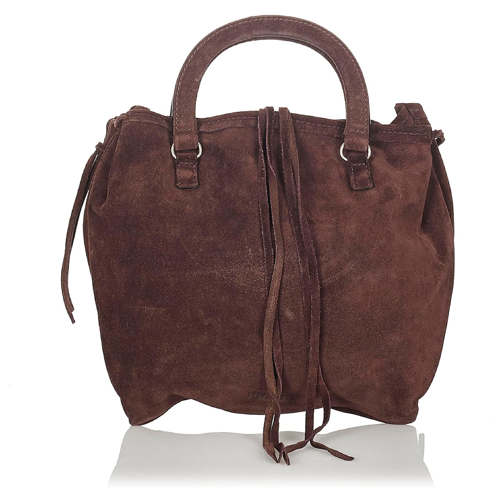 prada brown suede bag