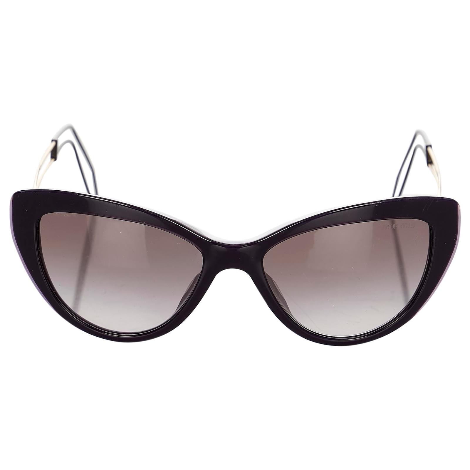 Lunettes de soleil teintées oeil de chat noires Miu Miu Plastique