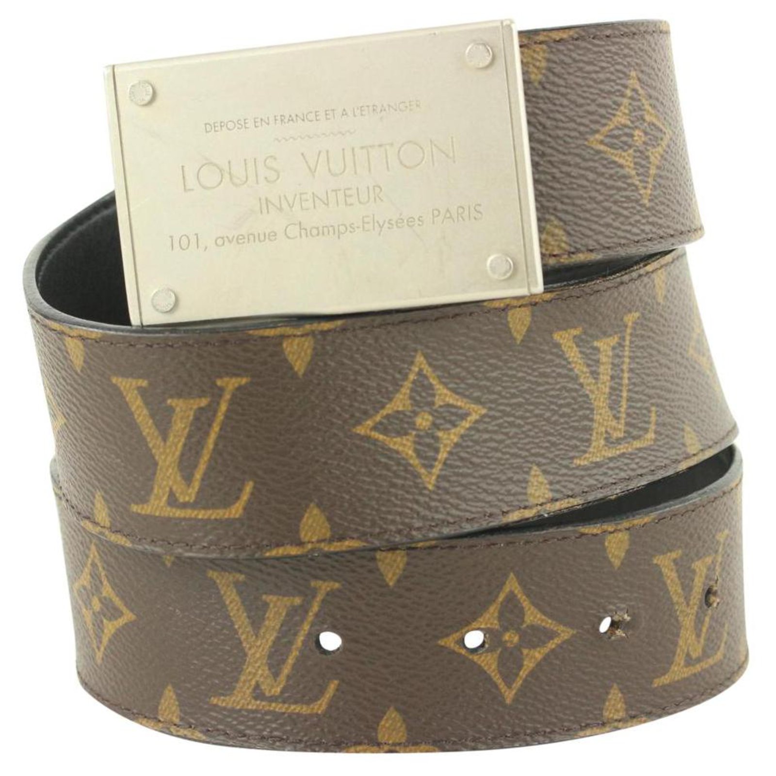 Louis Vuitton 40mm Reversible Belt LV initials Taurillon Illusion Green