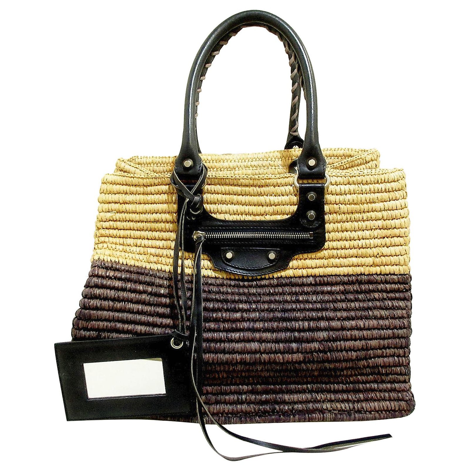 Balenciaga best sale raffia tote