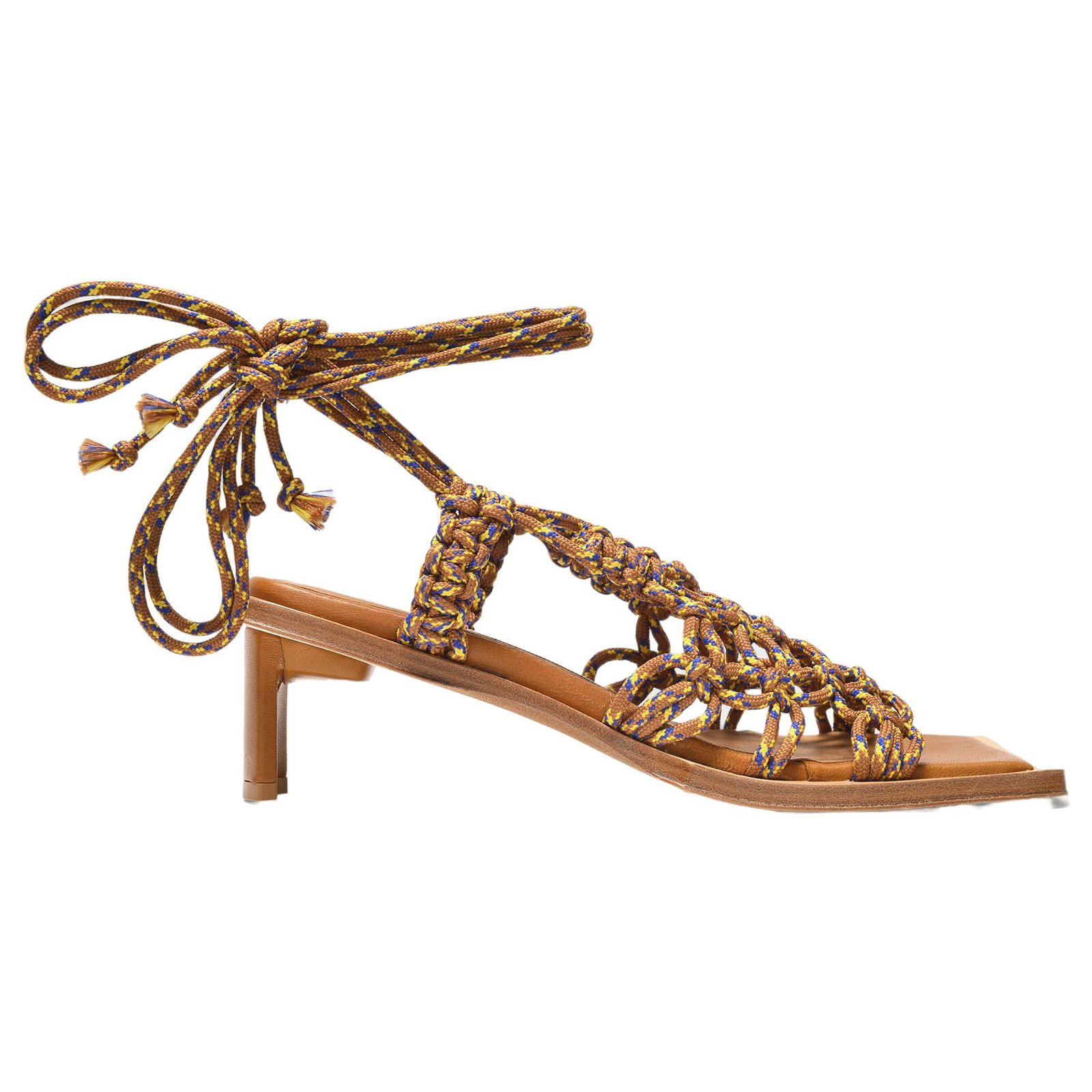 Autre Marque Annie Sandals in Camel Fabric Brown Leather ref.324831 - Joli  Closet