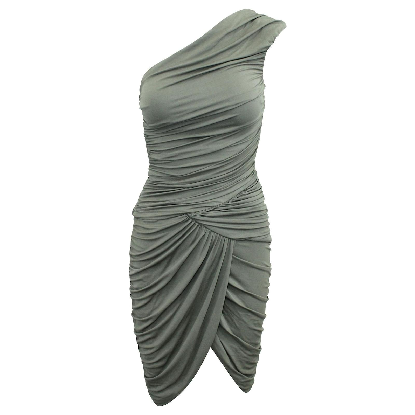 Michael Kors Abito marrone con una manica effetto drappeggio ref.324941 -  Joli Closet