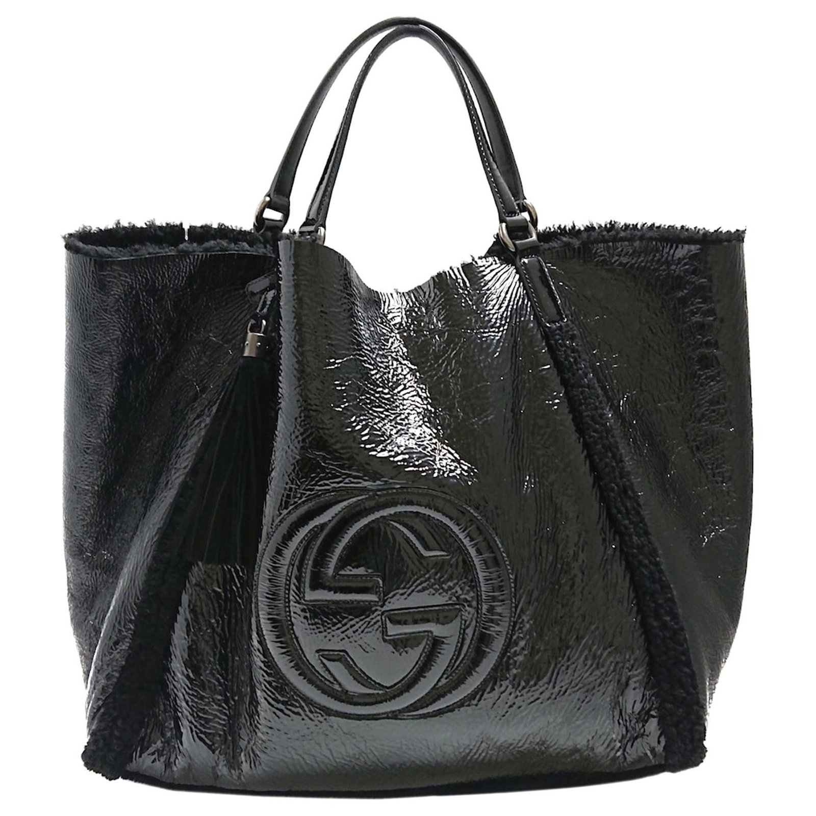 gucci patent leather tote