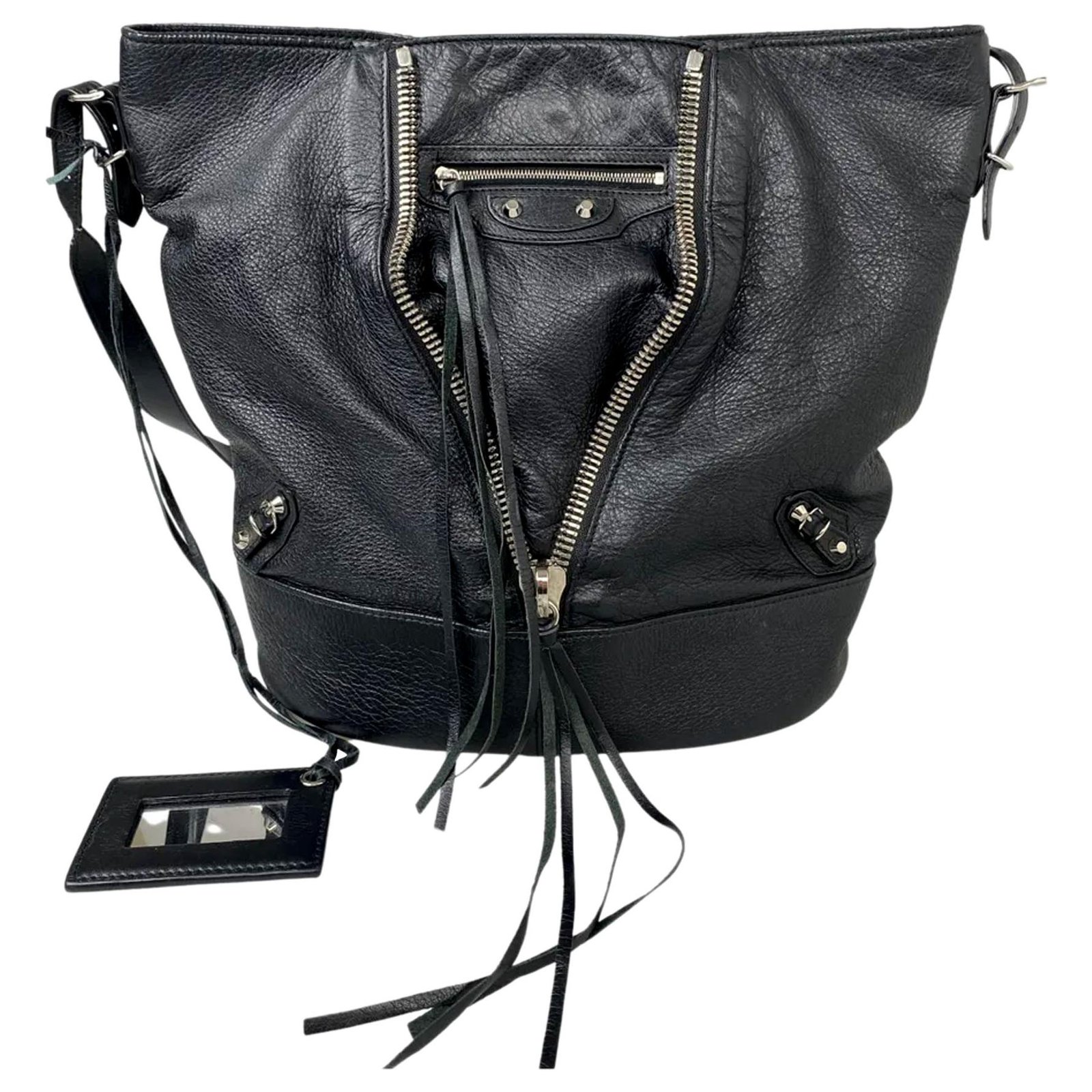 Skat At dræbe plasticitet Balenciaga Black Motocross Papier Drop Bucket Bag Leather Pony-style  calfskin ref.325647 - Joli Closet