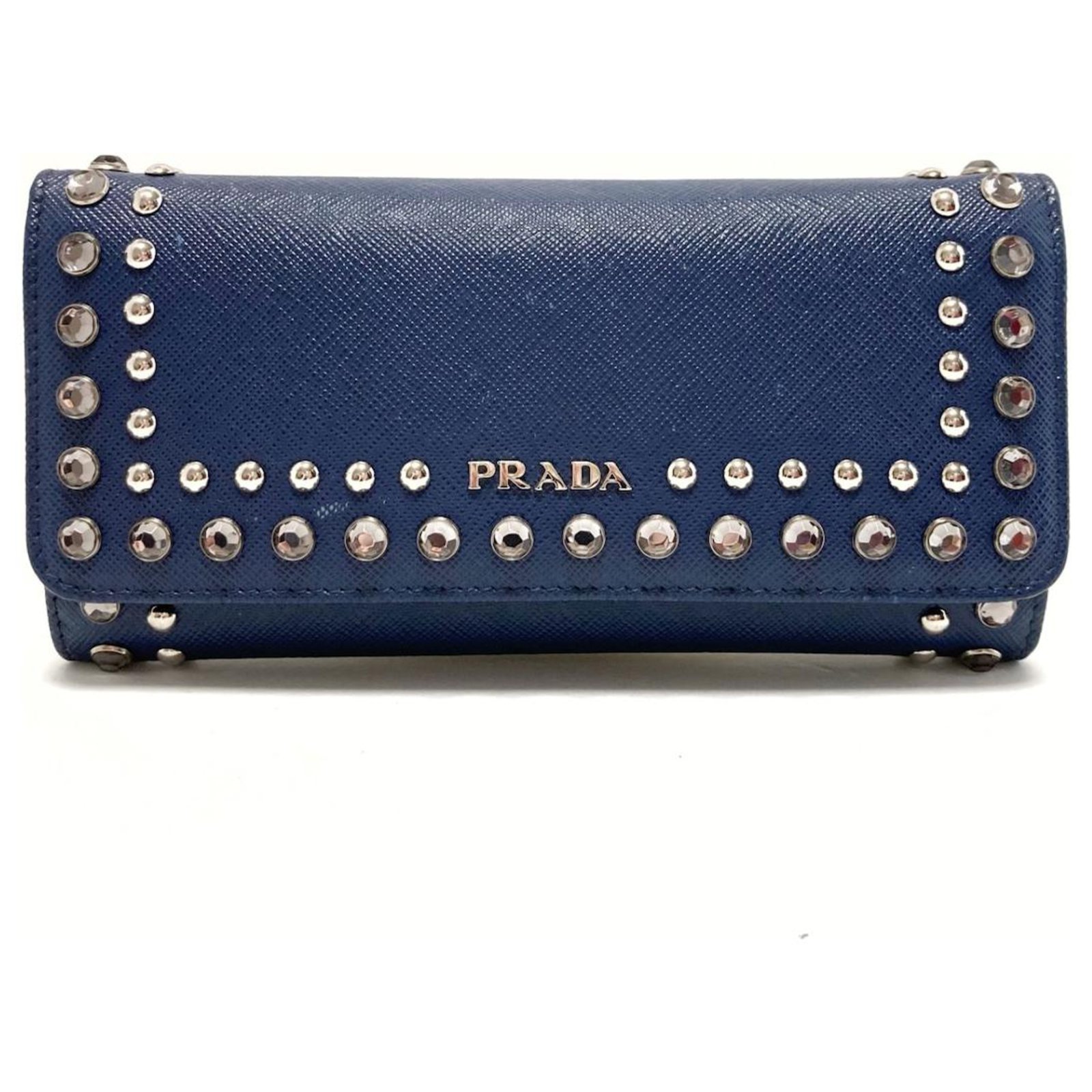 PRADA wallet Navy blue Leather  - Joli Closet
