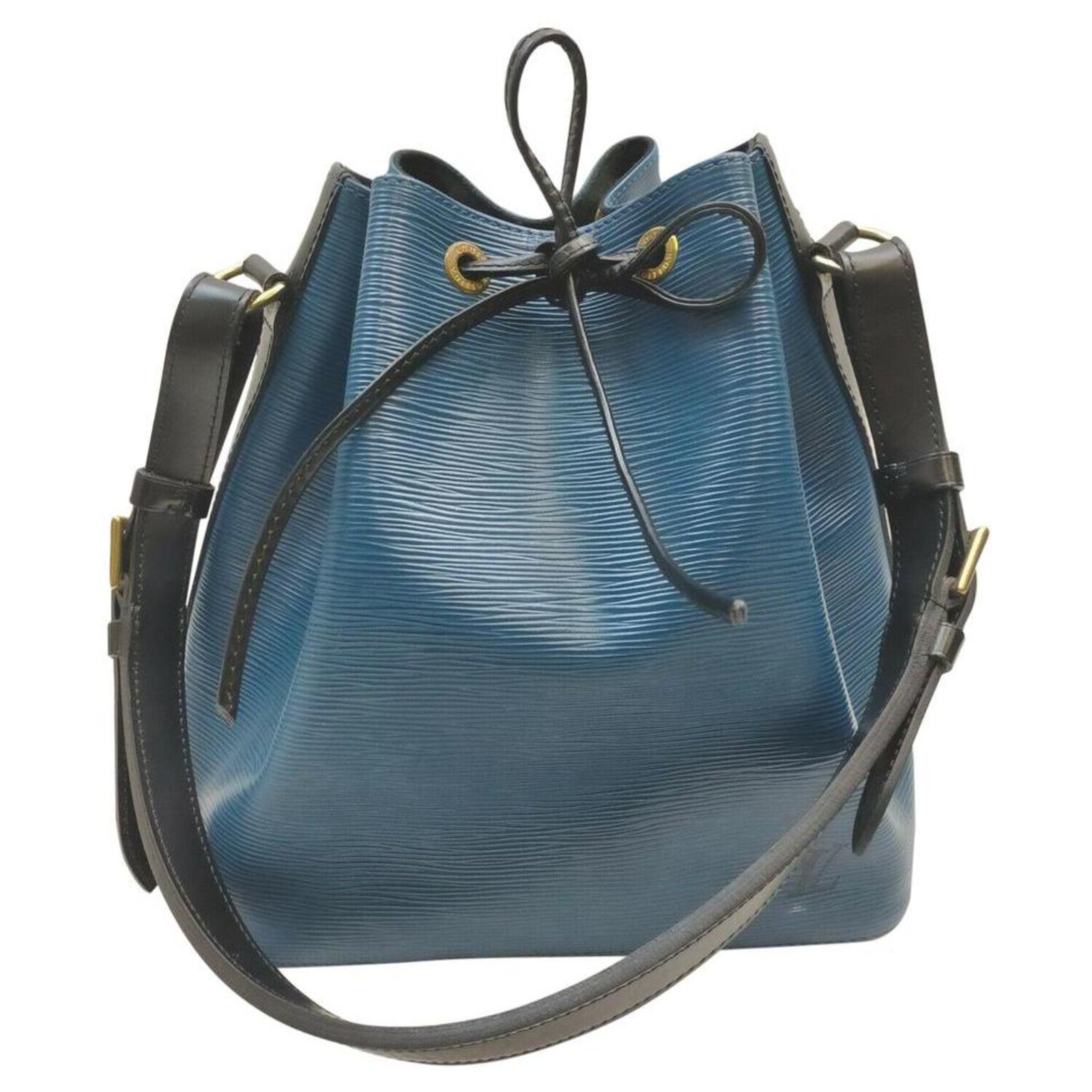 Louis Vuitton Bicolor Blue x Black Noe Petit Drawstring Bucket Hobo Bag  ref.326213 - Joli Closet