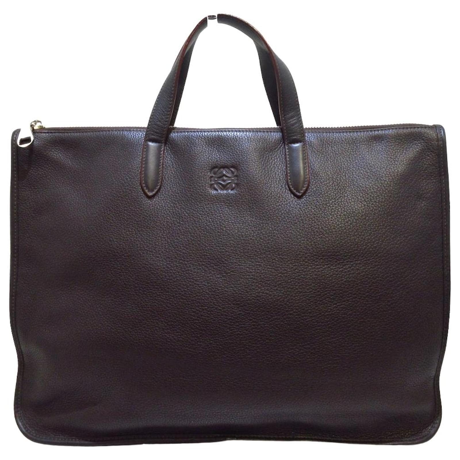 Bolsa de viaje Loewe Castaño Cuero ref.326499 - Joli Closet