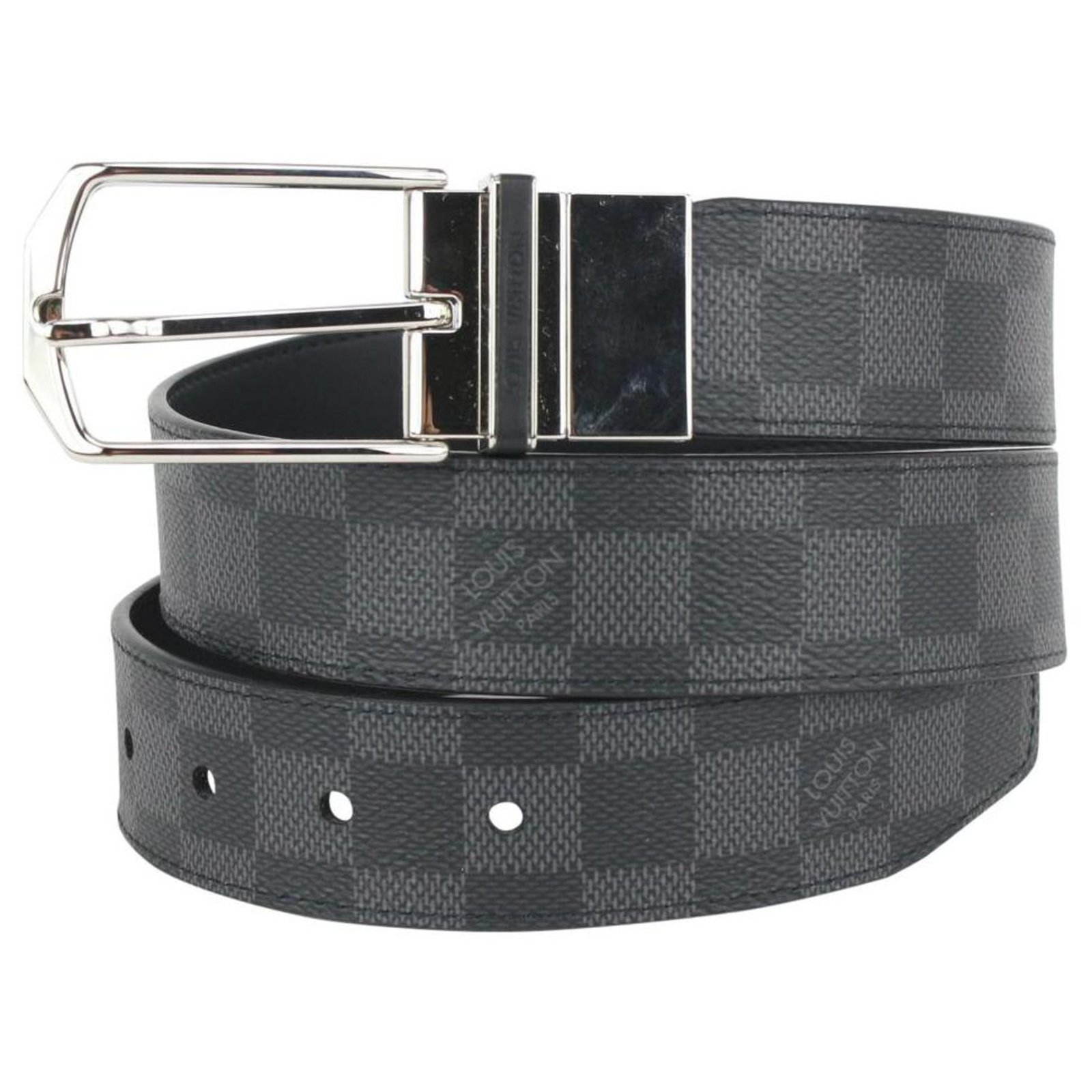 Louis Vuitton Damier Graphite Canvas Reversible Buckle Belt Size