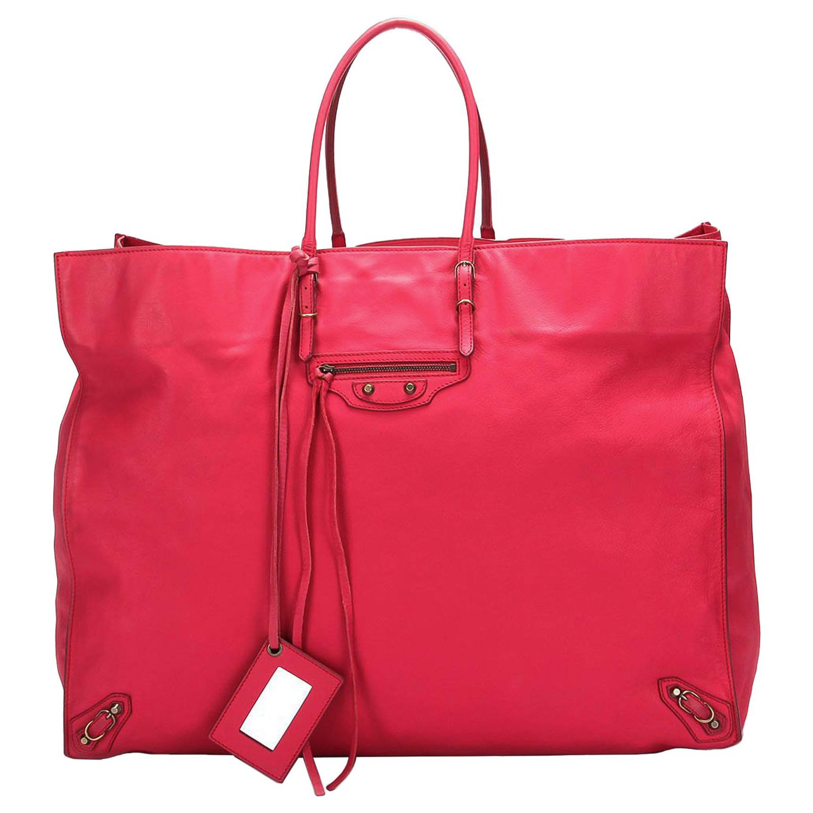 Balenciaga Pink Papier A5 Leather Tote Bag Pony style calfskin ref.327423 Joli Closet