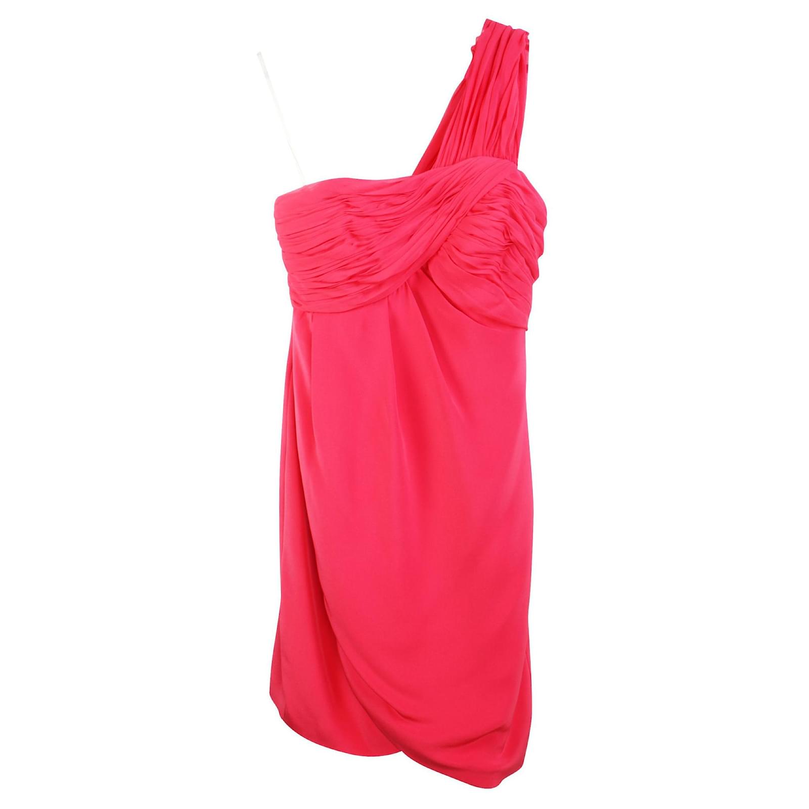 Marchesa One shoulder mini dress Pink 