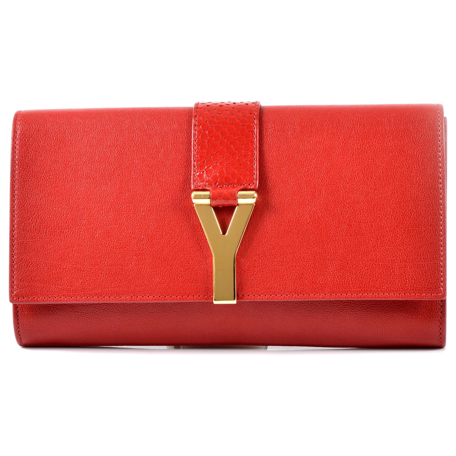 Clutch Ysl Pochette Rossa Saint Laurent Pochette In Pelle Rossa