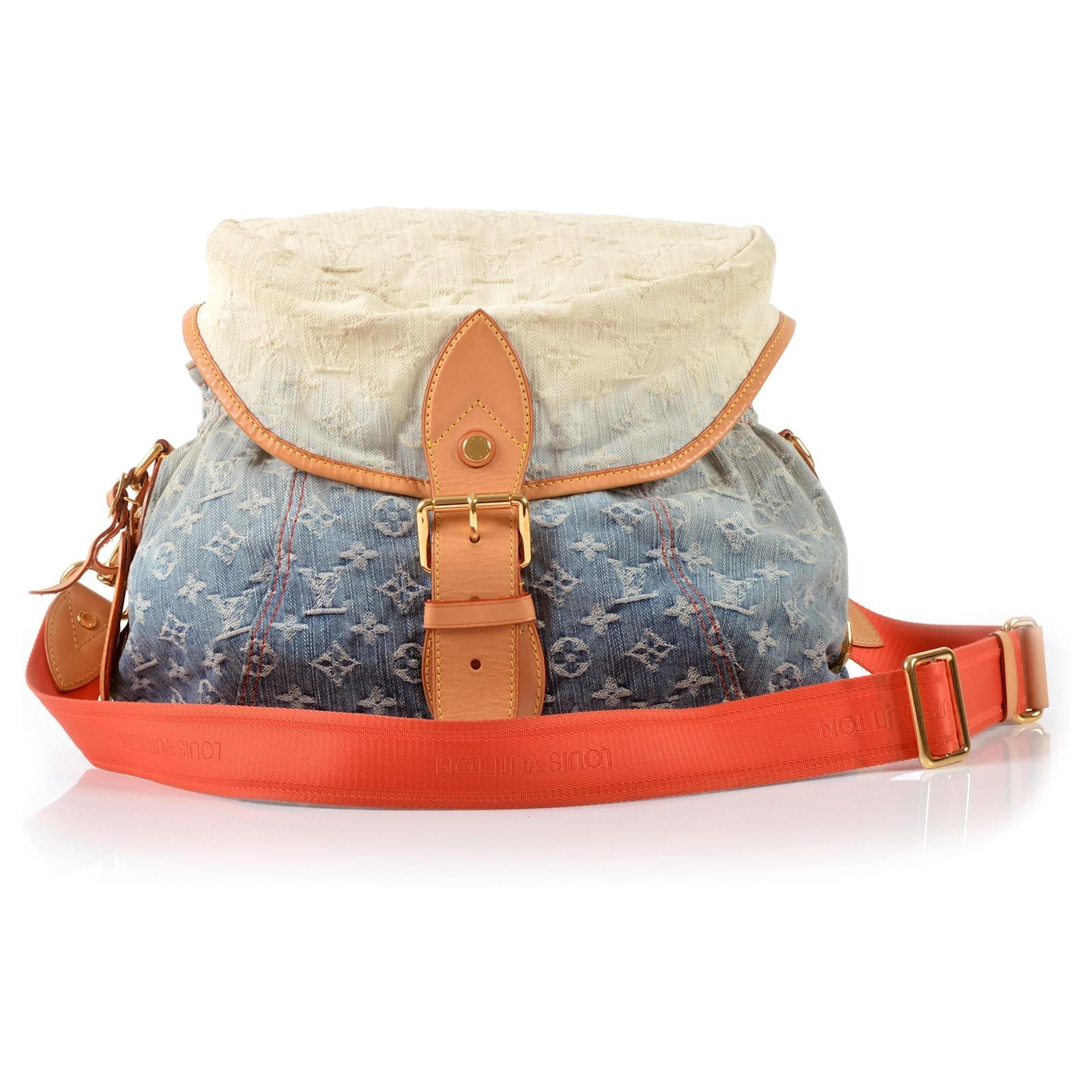 Louis Vuitton Borsa Sunrise Degrade Blu Denim con Tracolla Arancione Neon  Giovanni ref.327651 - Joli Closet