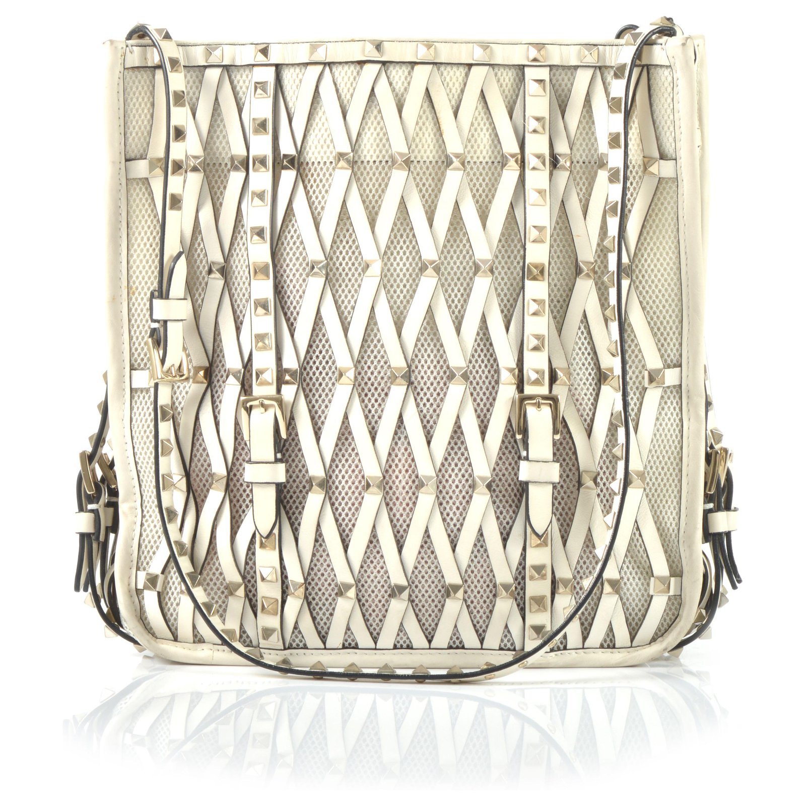 valentino rockstud bag cream