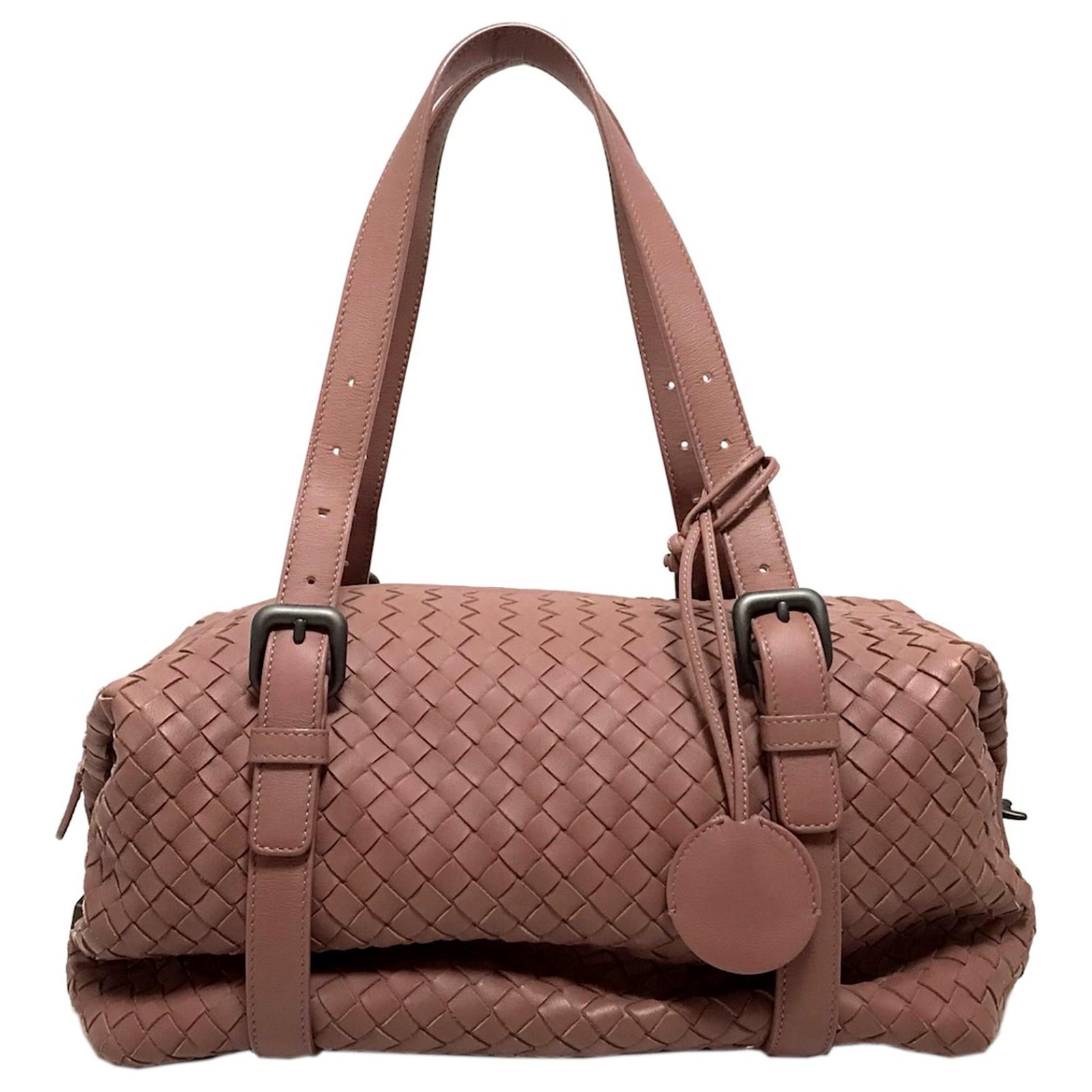 Bottega Veneta Pink Intrecciato Leather Shoulder Bag Pony-style