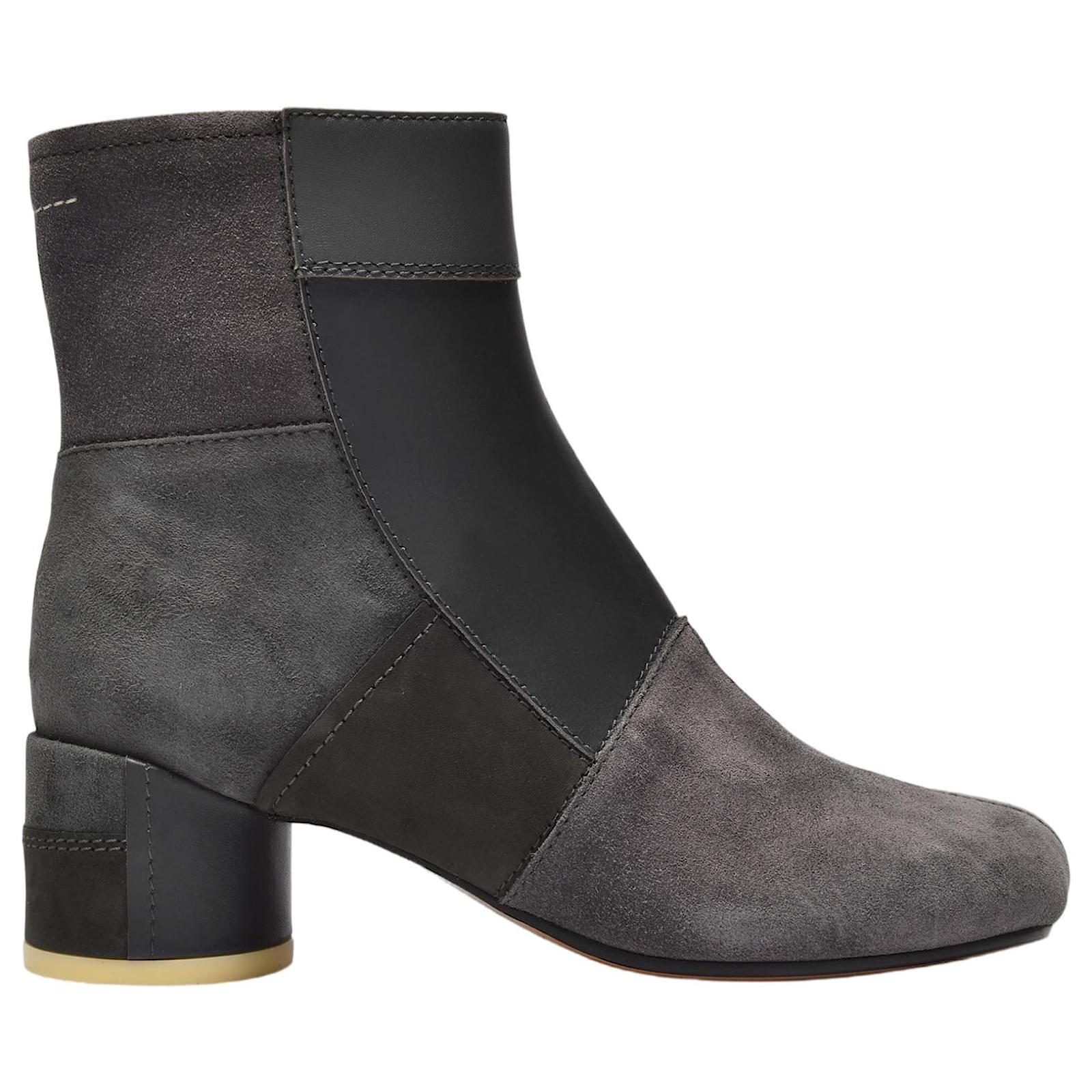 dark grey ankle booties