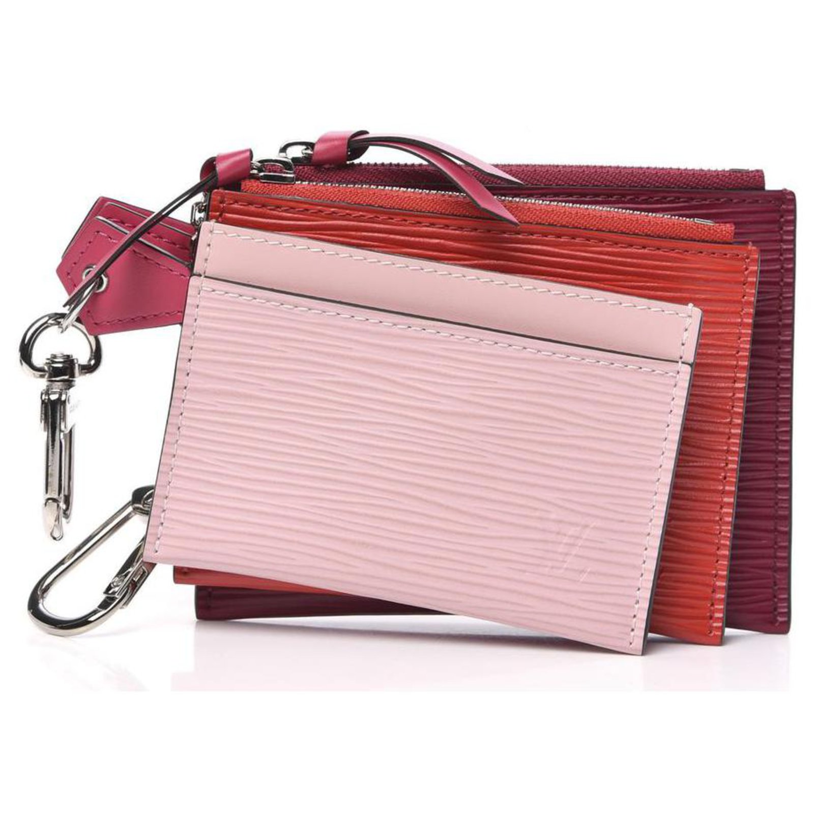 Louis Vuitton Multicolor Pink Epi Leather Trio Card Case Wallet