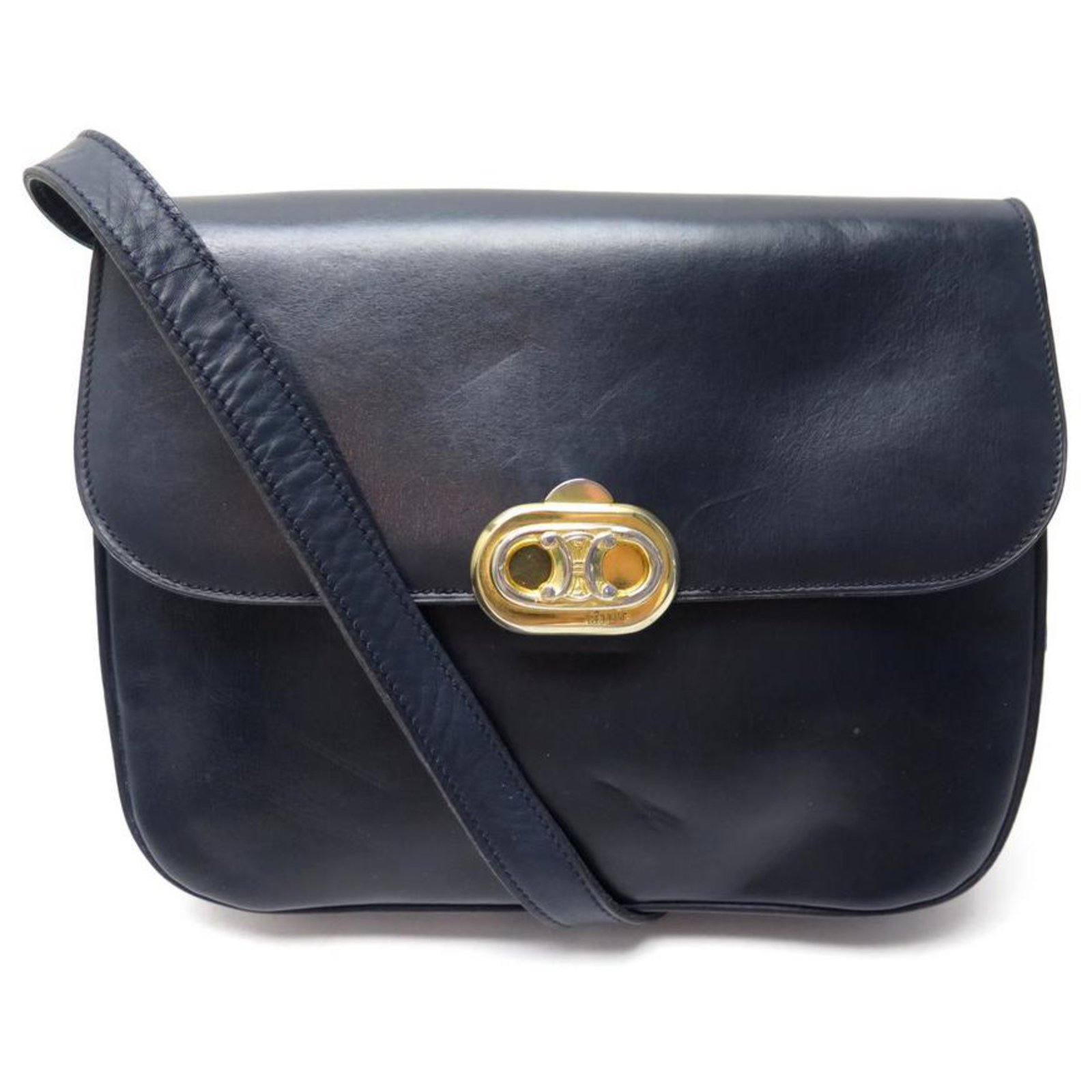 Celine Vintage Navy Blue Leather Messenger Bag – Amarcord Vintage Fashion