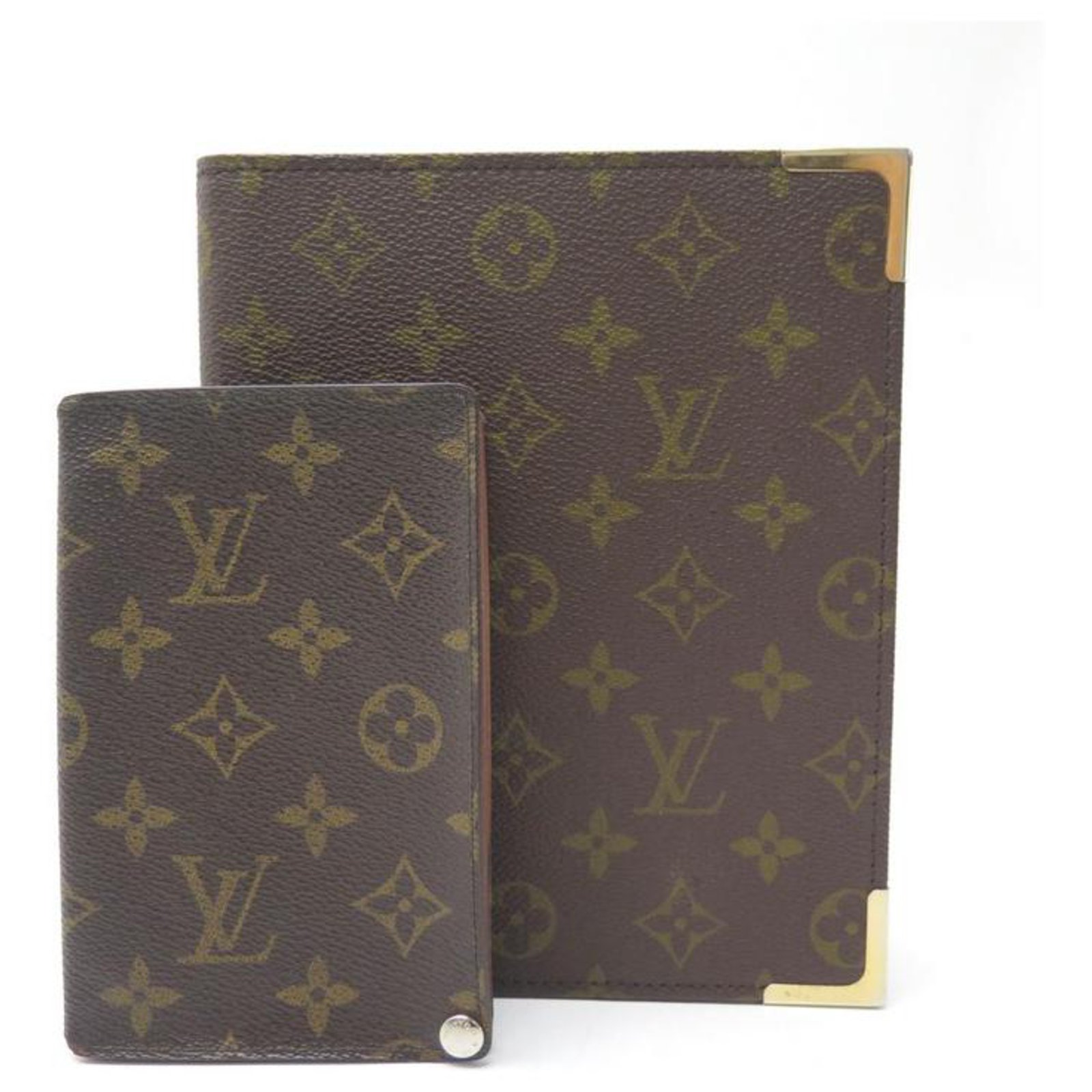 Louis Vuitton VINTAGE LOT VUITTON OFFICE AGENDA COVER + MONOGRAM