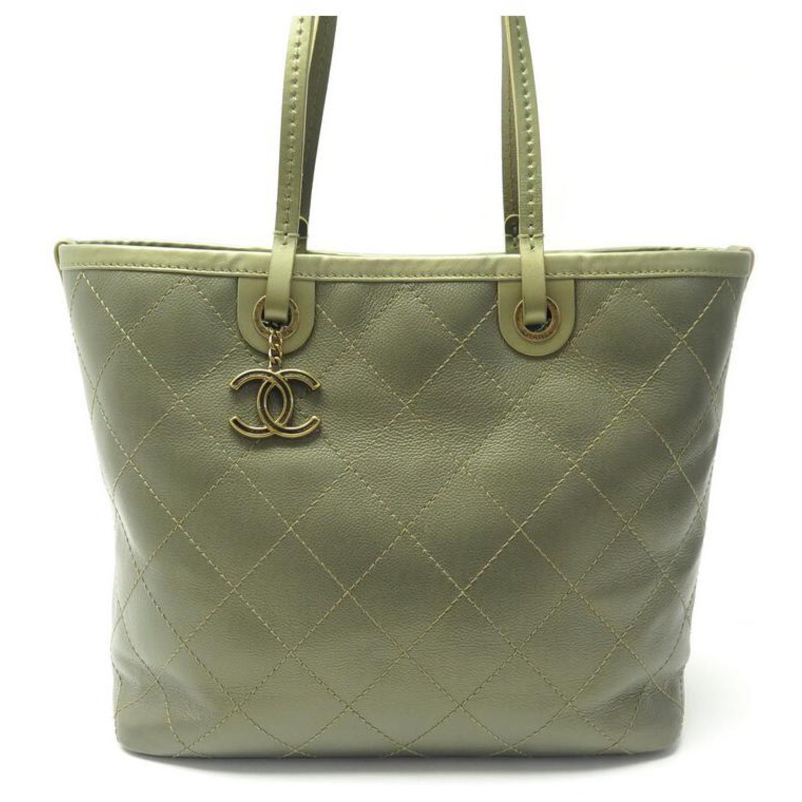 Chanel Bronze Quilted Caviar Handle Bag