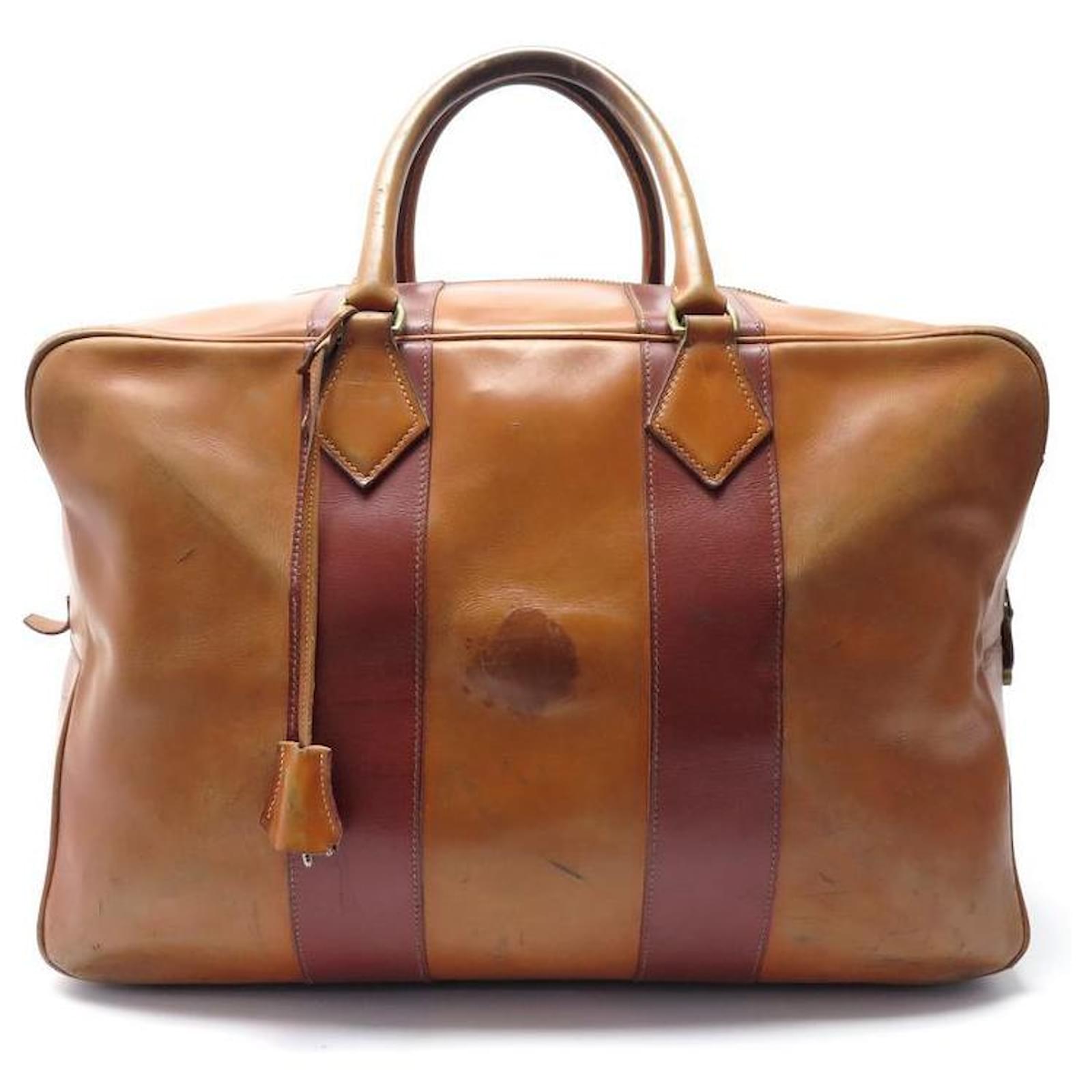 Hermès BORSA DA VIAGGIO A MANO VINTAGE HERMES VICTORIA 40VALIGETTA WEEKEND  IN PELLE CM Marrone ref.329425 - Joli Closet