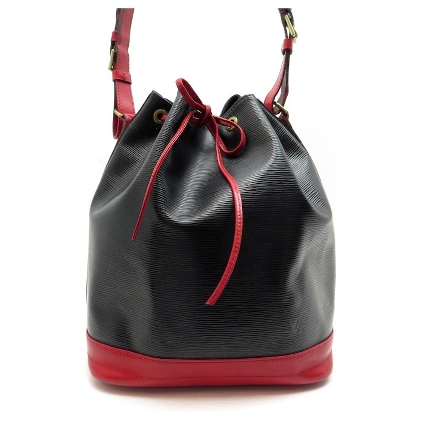 Vintage Louis Vuitton Bucket Noe Gm Tote Red Black Epi Leather Shoulder Bag  by