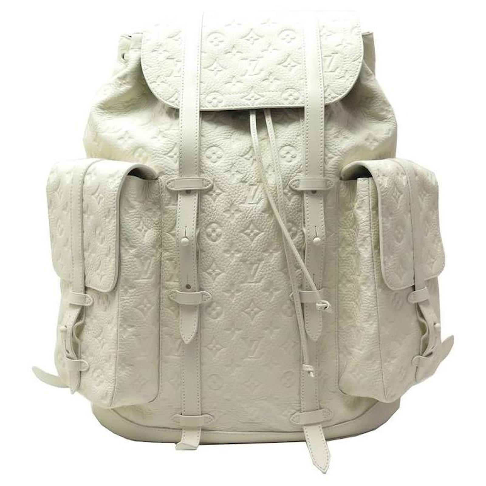 NUOVO LOUIS VUITTON VIRGIL ABLOH CHRISTOPHER GM PELLE MONOGRAM FOOTPRINT  Bianco ref.329466 - Joli Closet