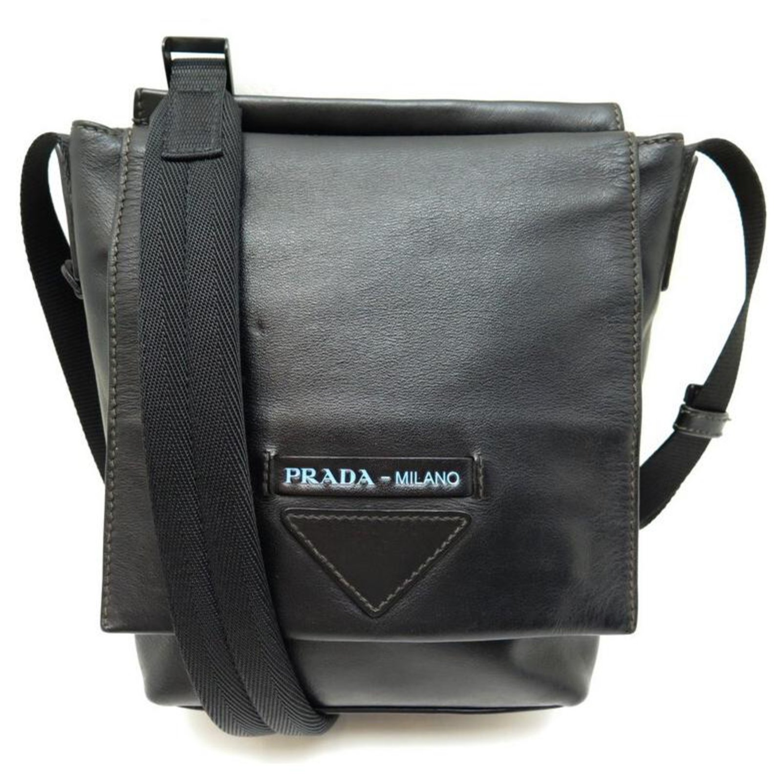 PRADA MESSENGER SHOULDER BAG IN BLACK LEATHER HAND BAG ref.329750 - Joli  Closet