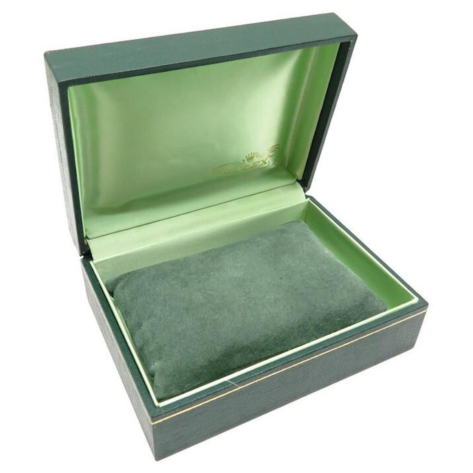 VINTAGE WATCH BOX ROLEX OYSTER PERPETUAL DATEJUST IN GREEN LEATHER
