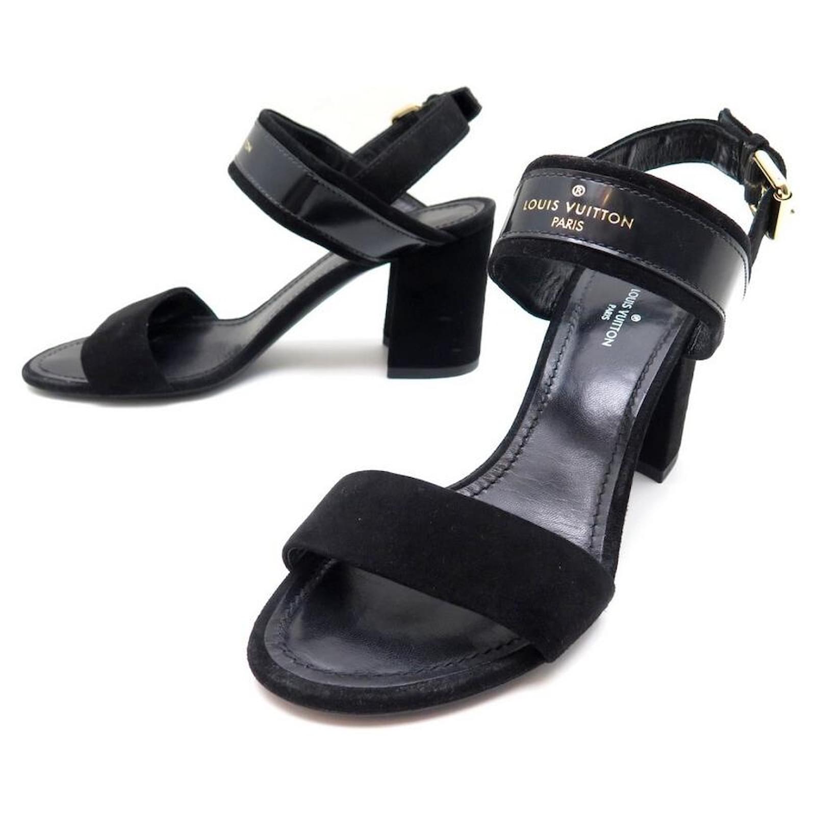 Louis Vuitton, Shoes, Louis Vuitton Black Leather Sandals