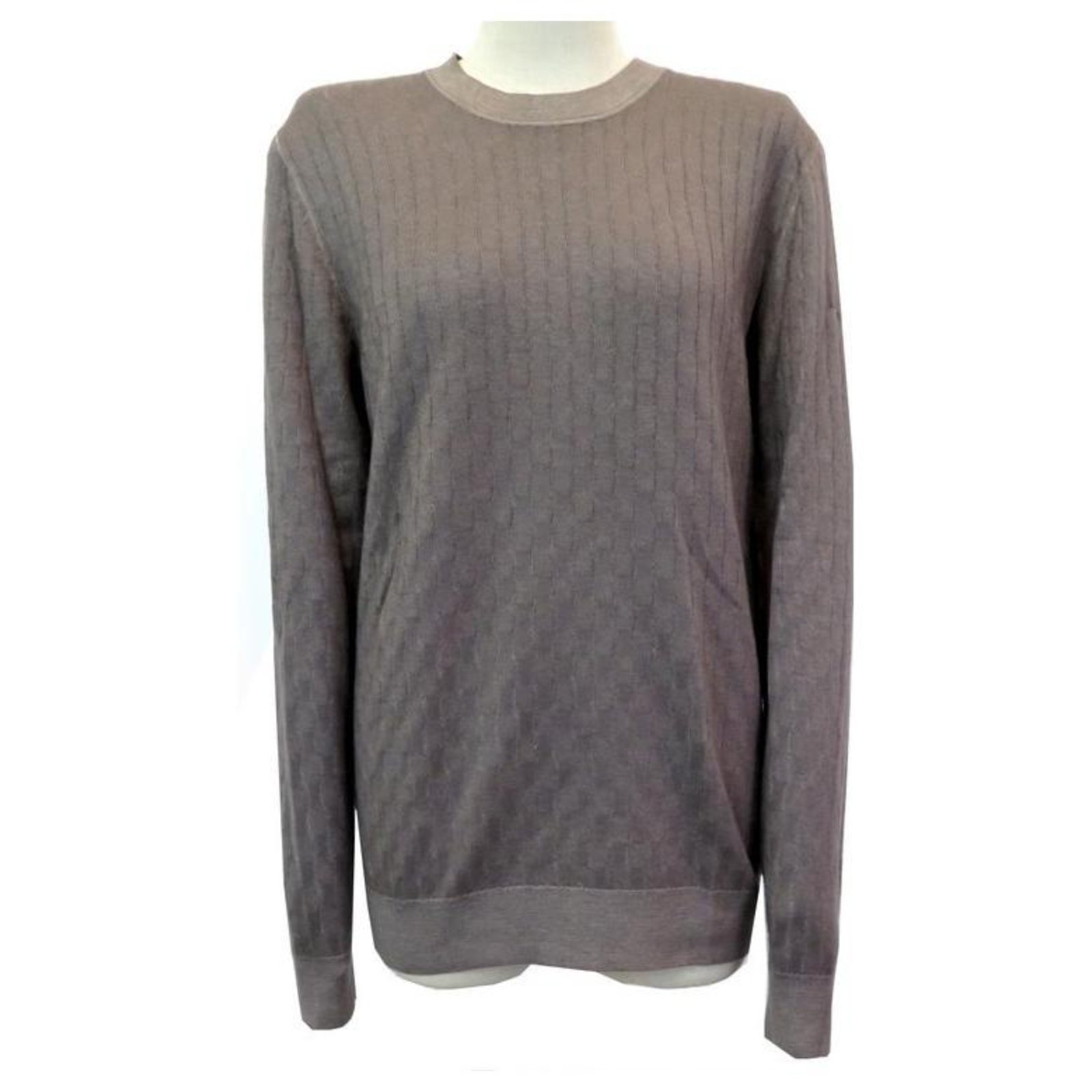 LOUIS VUITTON SWEATER SIZE 48 M IN CASHMERE AND SILK TAUPE