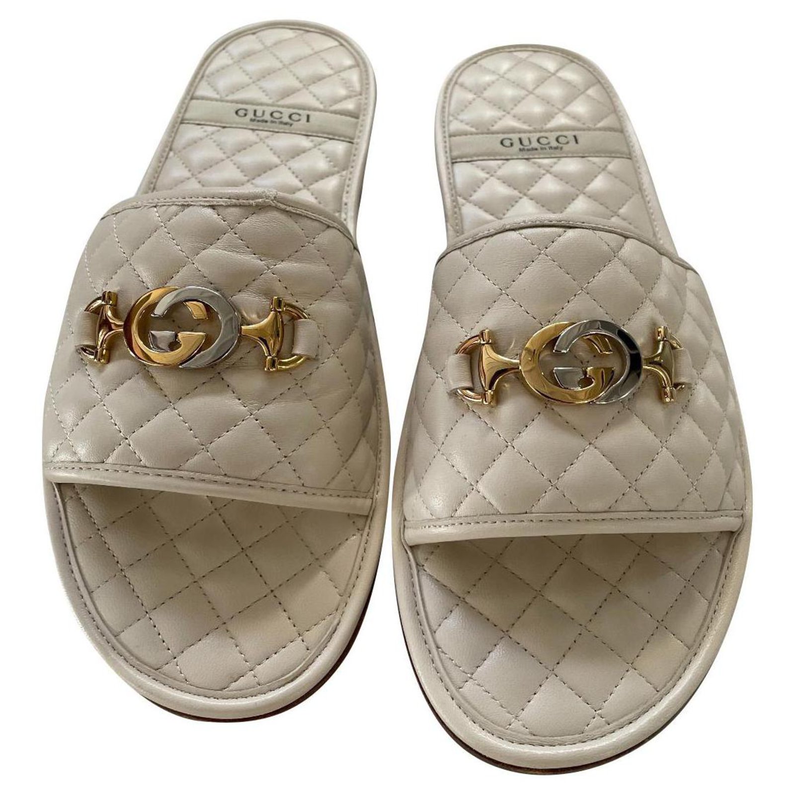Gucci Mules Beige Leather ref.330106 - Joli Closet