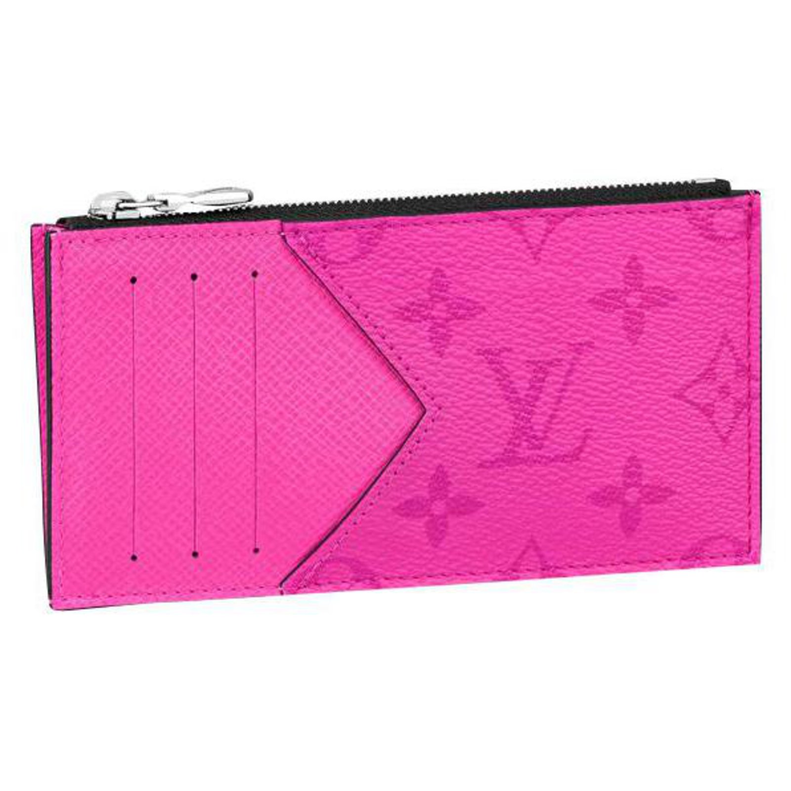Louis Vuitton LV Coin card holder fuchsia Pink Leather ref.330199