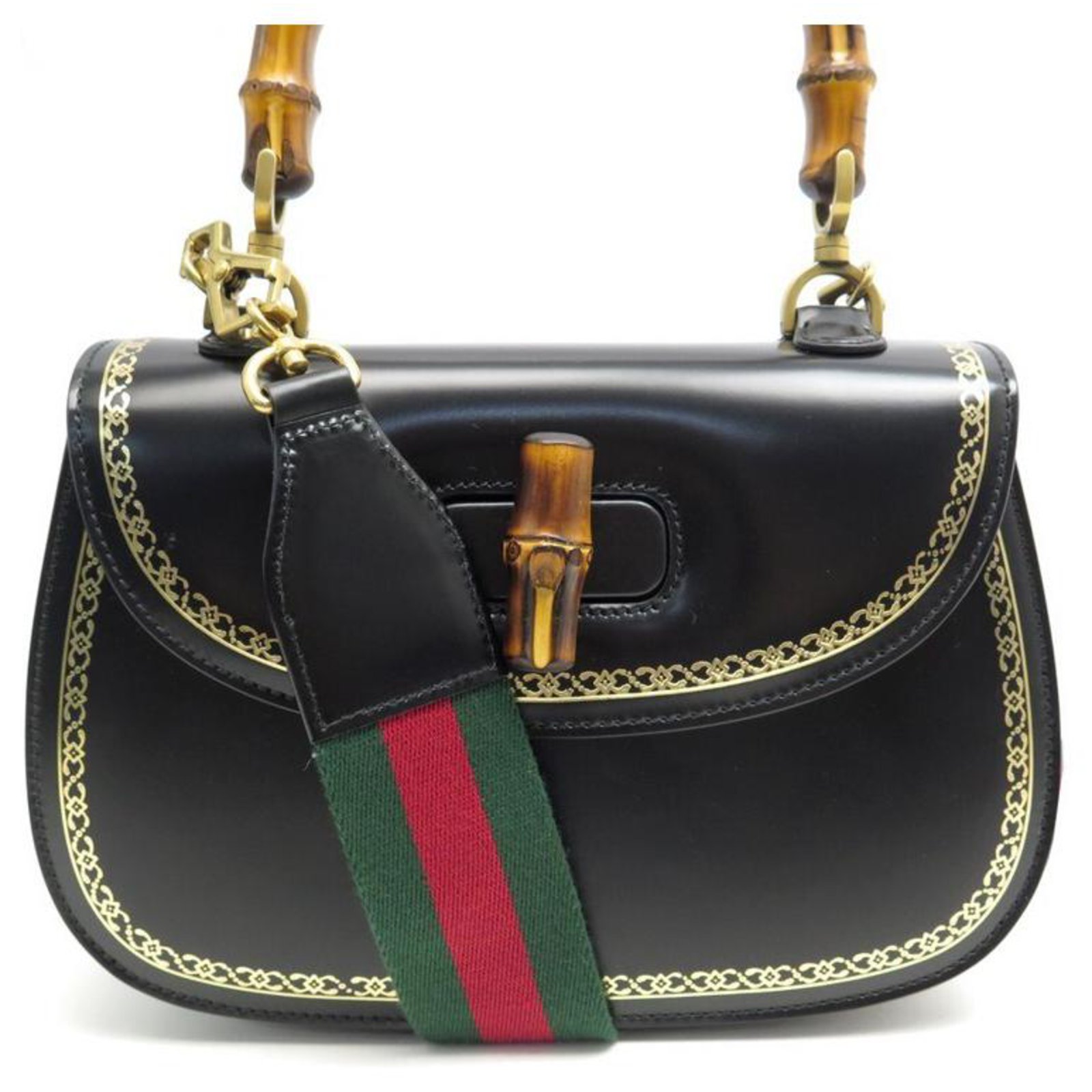 gucci top handle bamboo bolsa