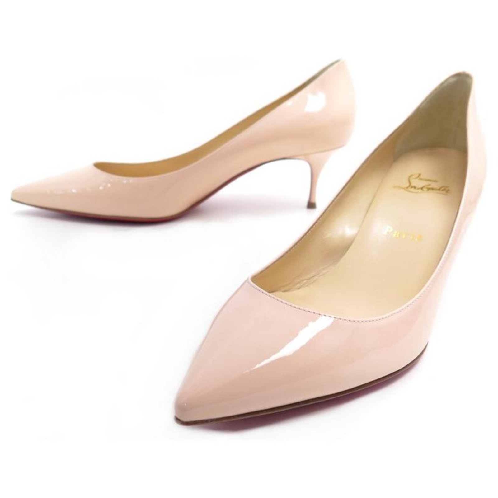 Christian Louboutin Pigalle Follies Pointed Toe Pump in Nude