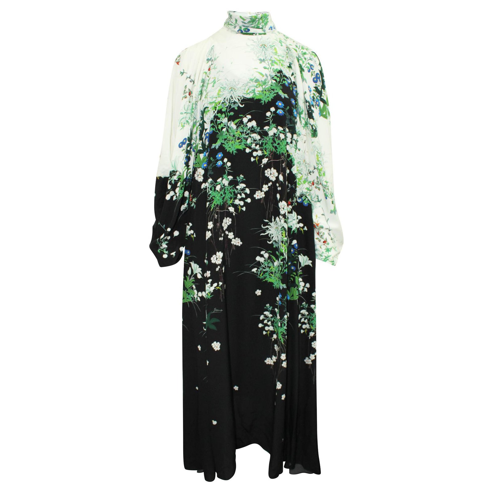 Givenchy Robe Longue En Mousseline De Soie A Imprime Fleuri Multicolore Ref 330603 Joli Closet