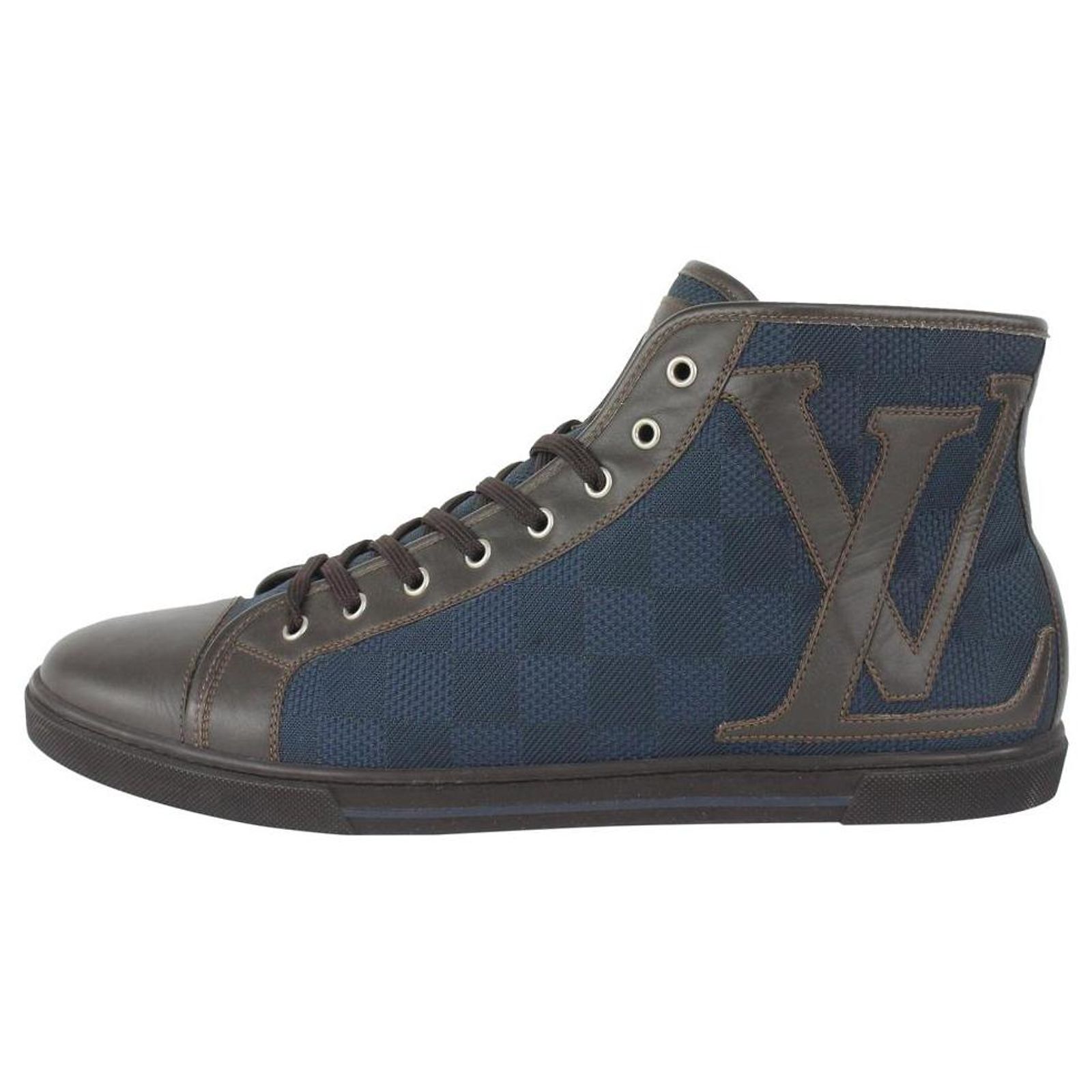 Louis Vuitton Men’s High Top Sneaker Blue Louis Vuitton, High top trainers in blue - Unique Designer  main image 3