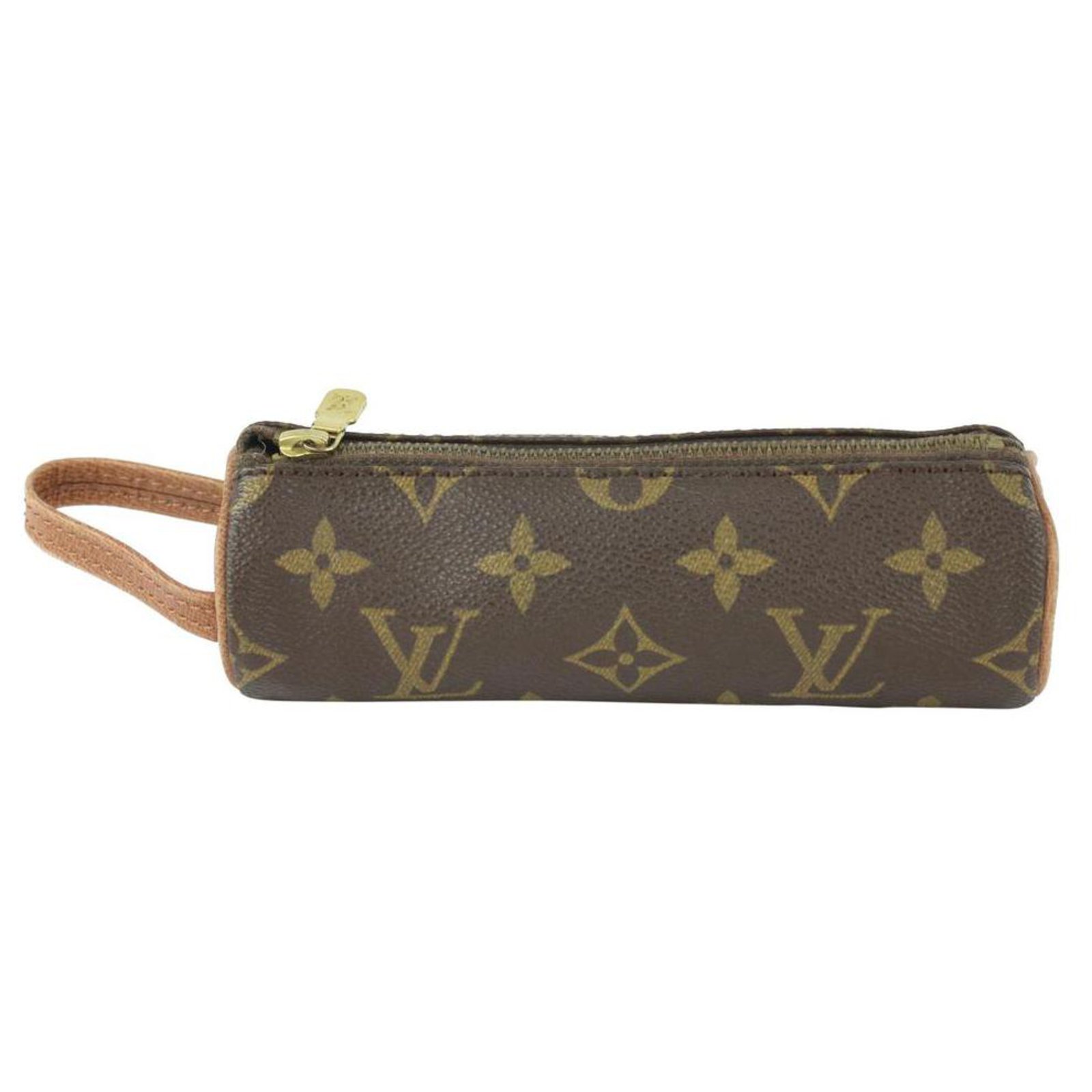 Louis Vuitton Monogram Golf Ball Holder Round Pencil Cate Leather