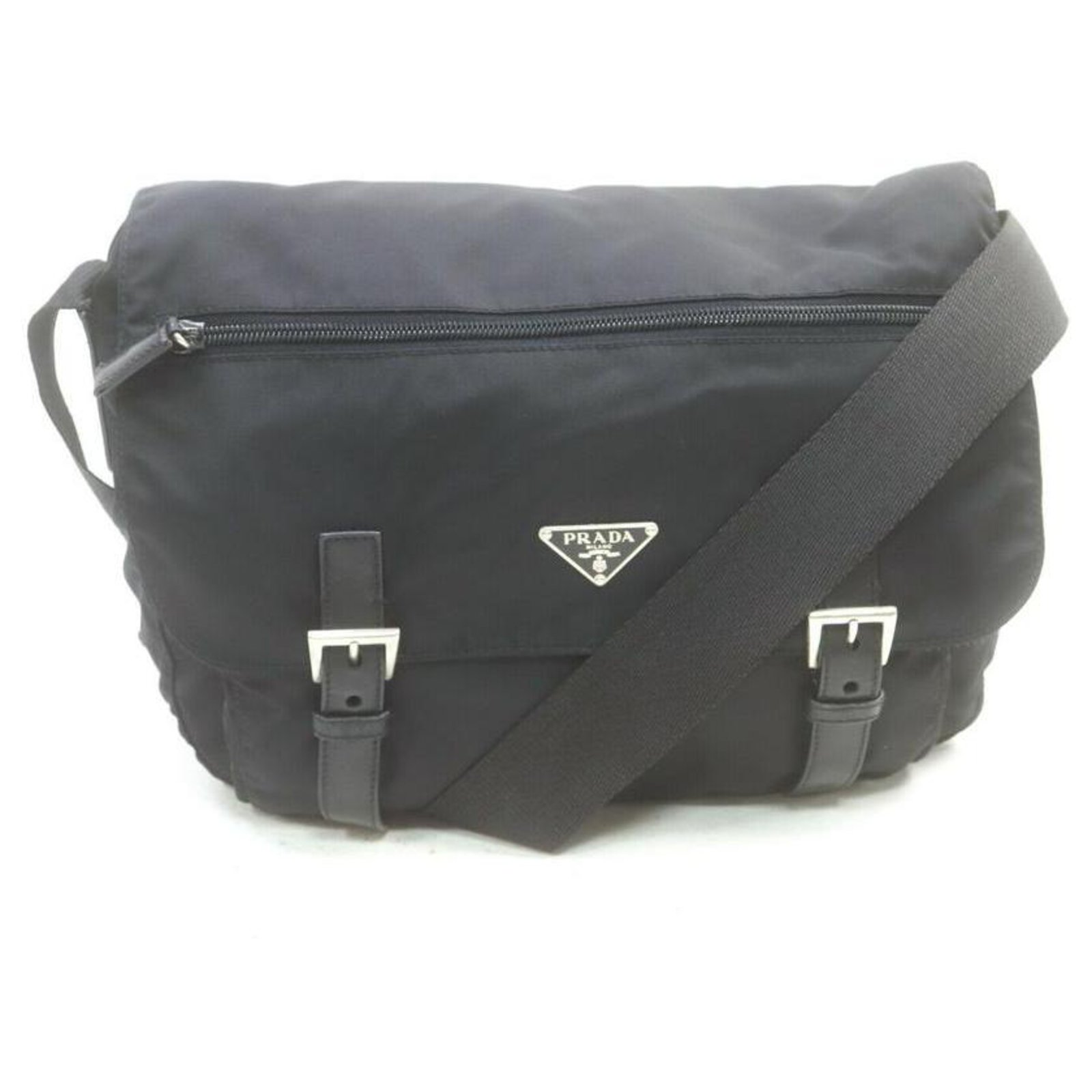 Prada Black Nylon Tessuto Flap Messenger Crossbody Bag ref.330779 - Joli  Closet