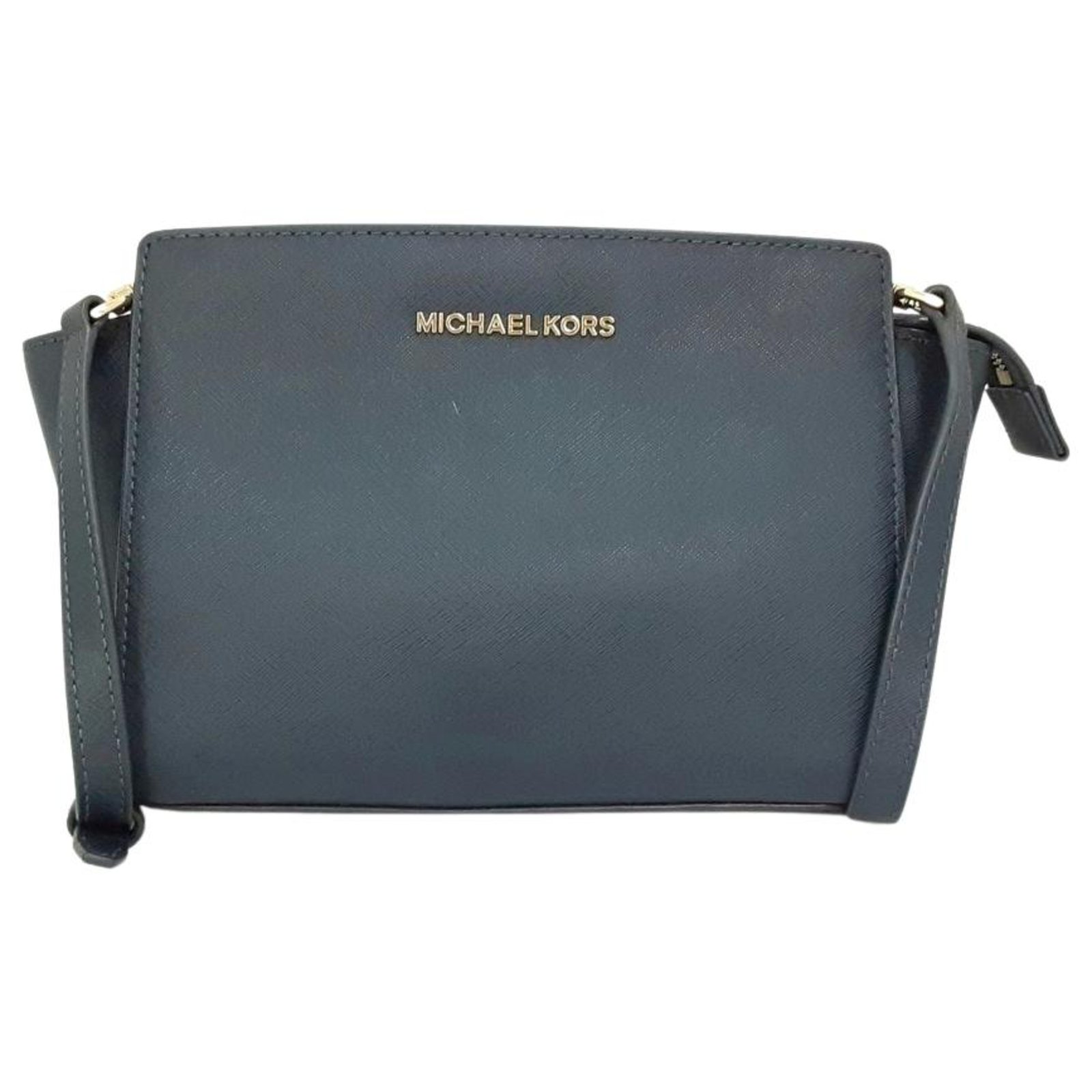 Michael Kors Hamilton Medium Satchel Shoulder Bag Navy Blue