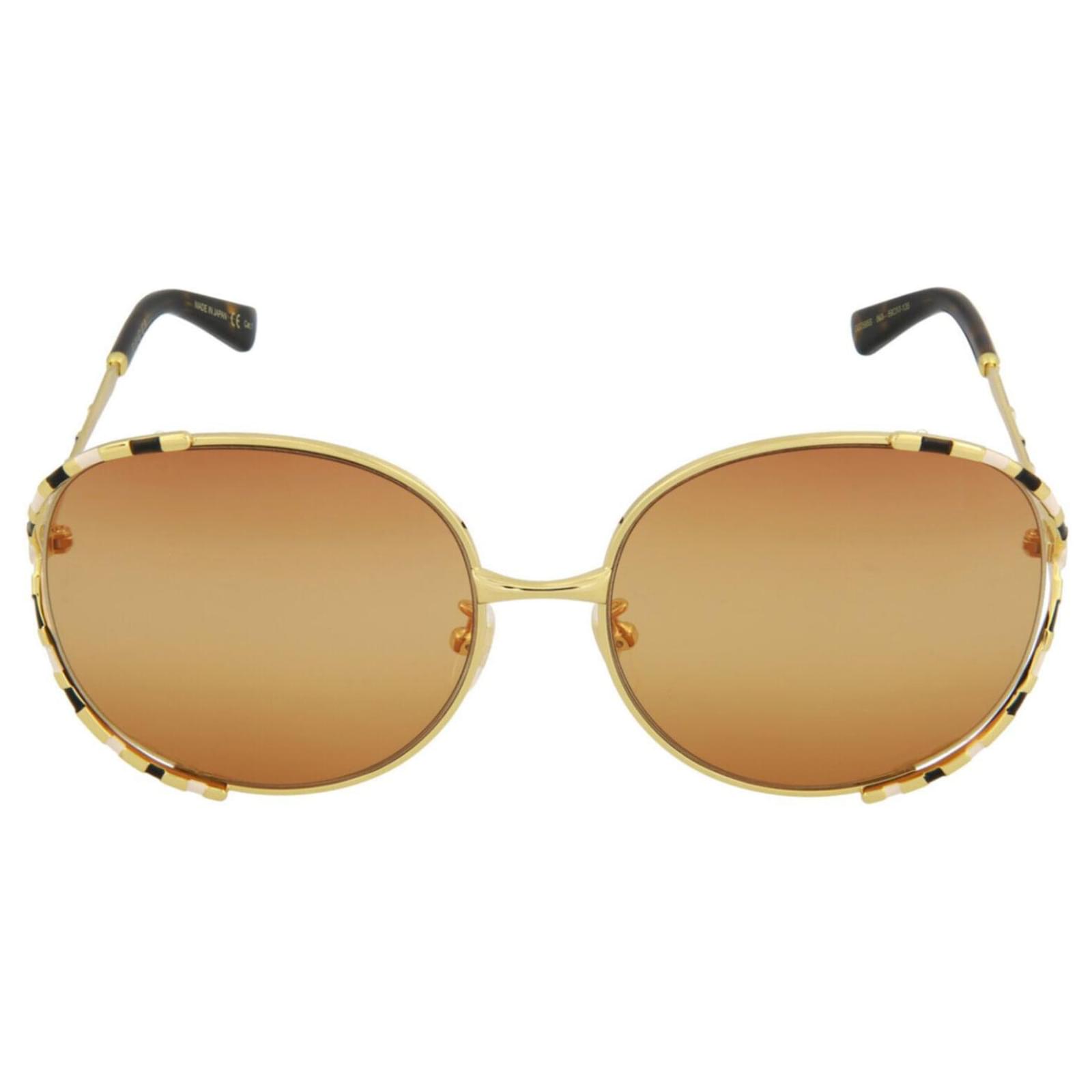 Gucci Occhiali da sole rotondi in acetato D'oro Metallico ref.331970 - Joli  Closet