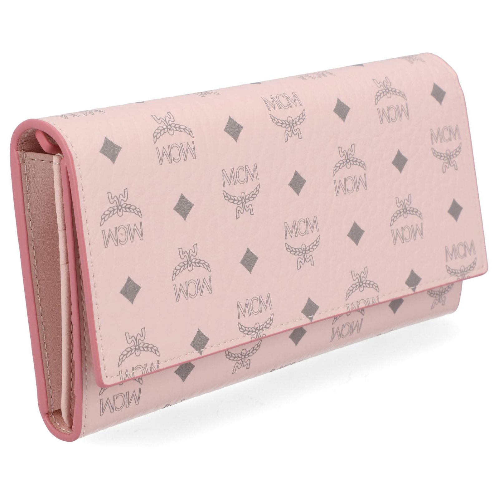 MCM Trifold Wallet Pink Polyester ref.332307 - Joli Closet
