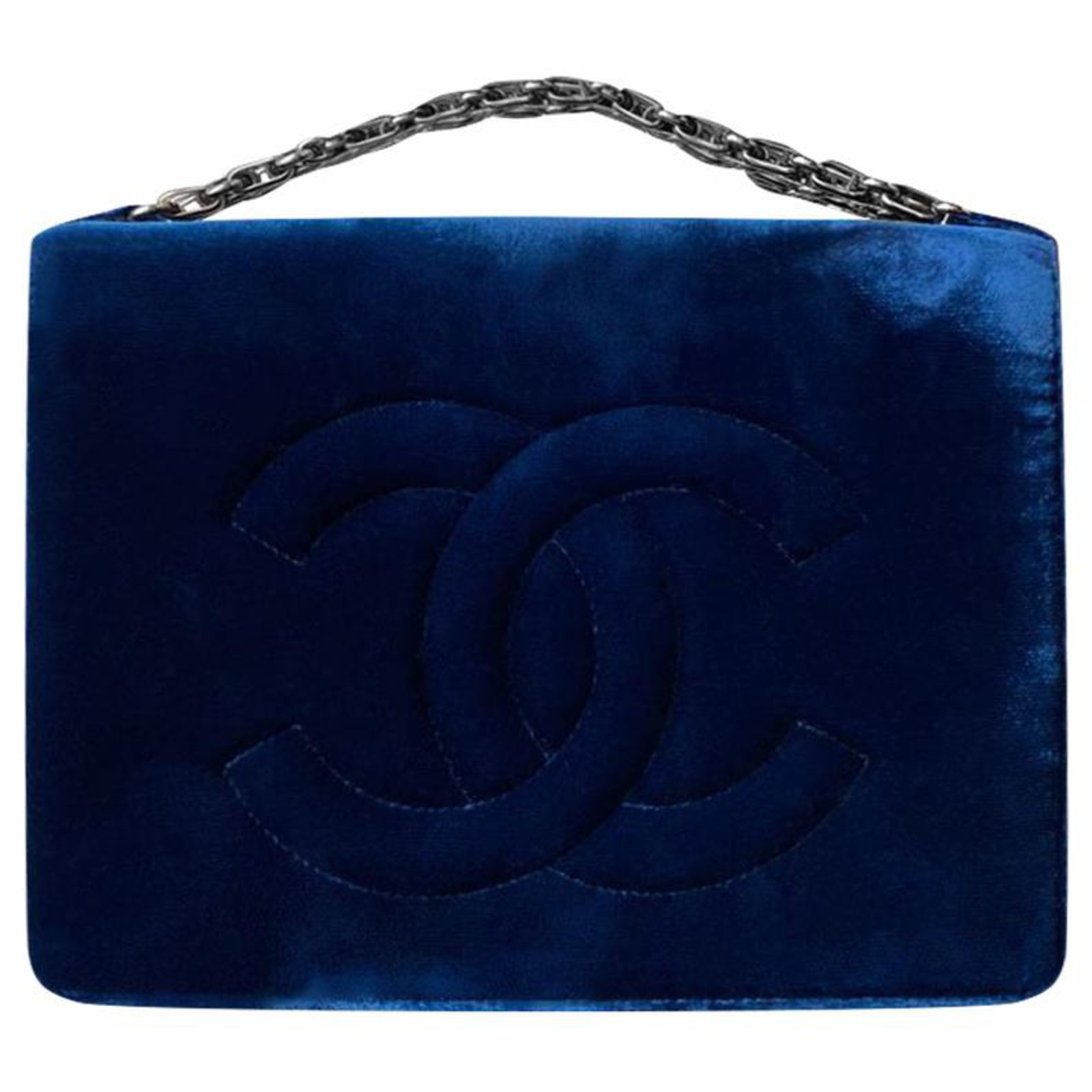 Chanel Clutch bags Blue Velvet ref.332808 - Joli Closet