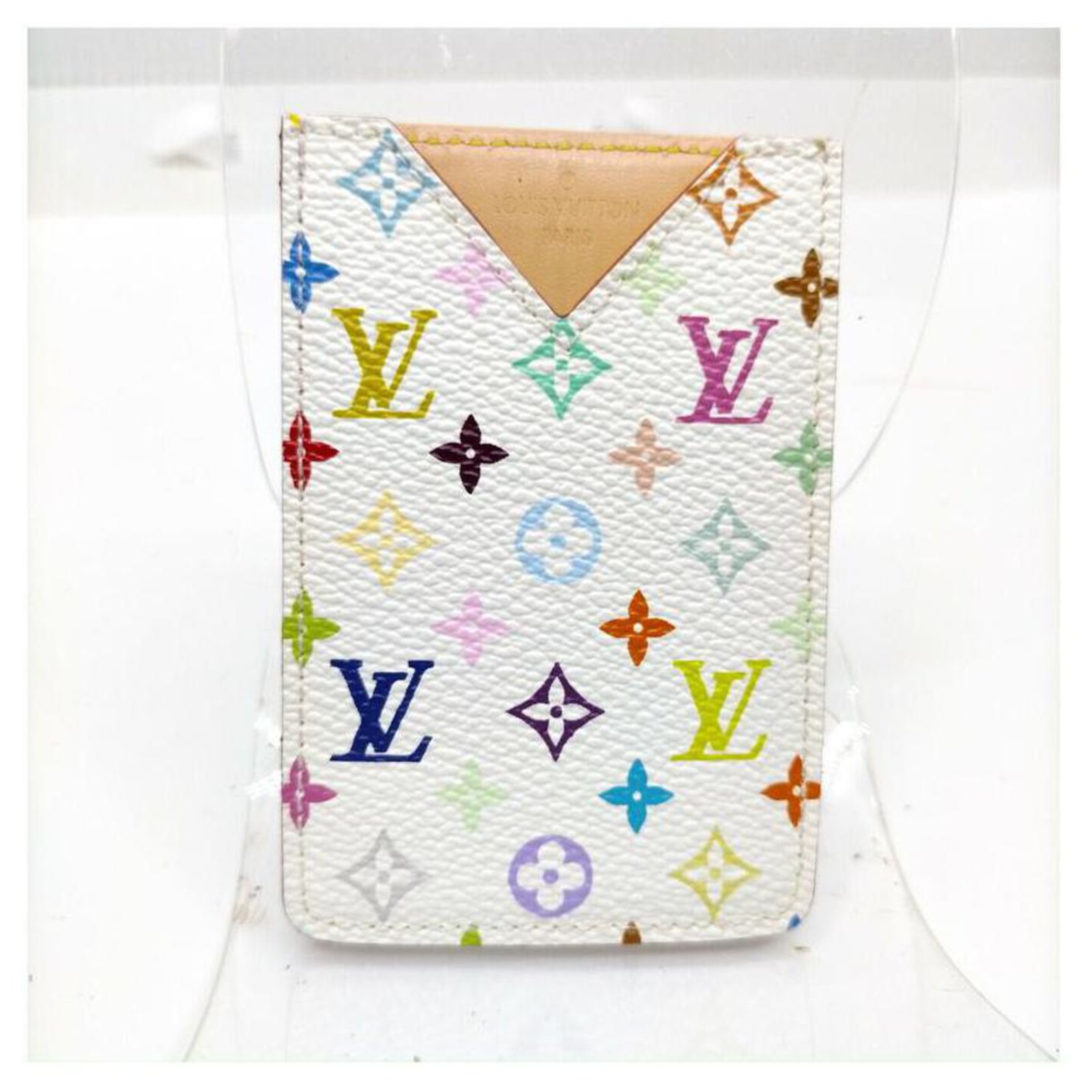 Louis Vuitton White Monogram Multicolor Card Holder or Mirror