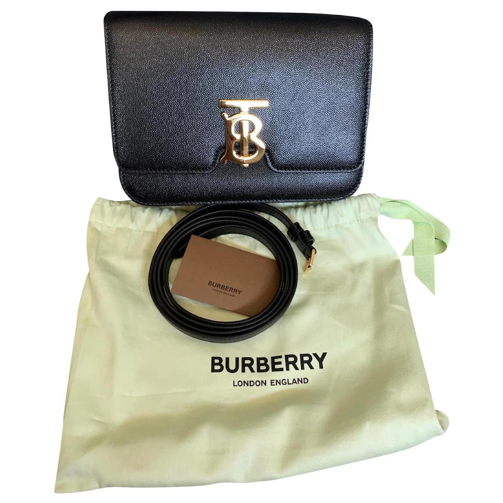Burberry TB Bag Black Leather ref.333643 - Joli Closet
